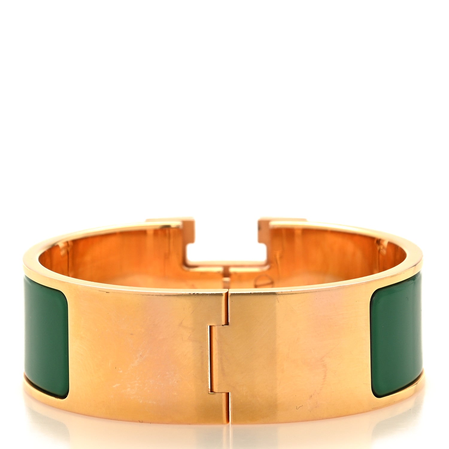 Hermes Enamel Wide Clic Clac H Bracelet PM Vert Premier Vert Mousse 3 of 4
