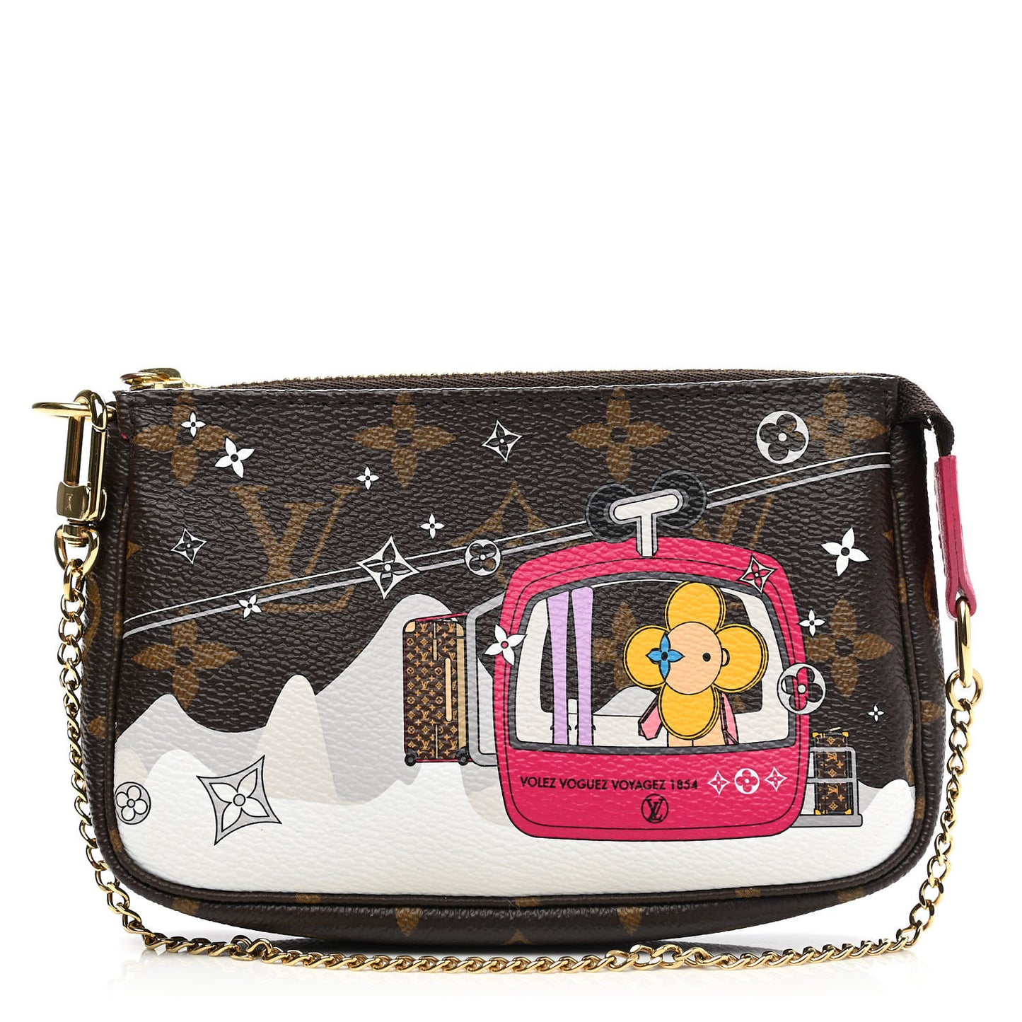 Monogram 2019 Christmas Animation Mini Courchevel Pochette Accessories Fuchsia
