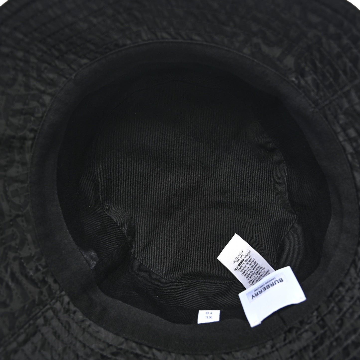 Nylon Jacquard TB Monogram Bucket Hat XL Black