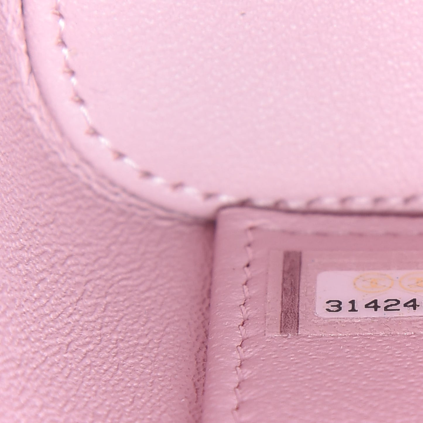 Caviar Quilted Small Top Handle Vanity Case With Chain Light Pink