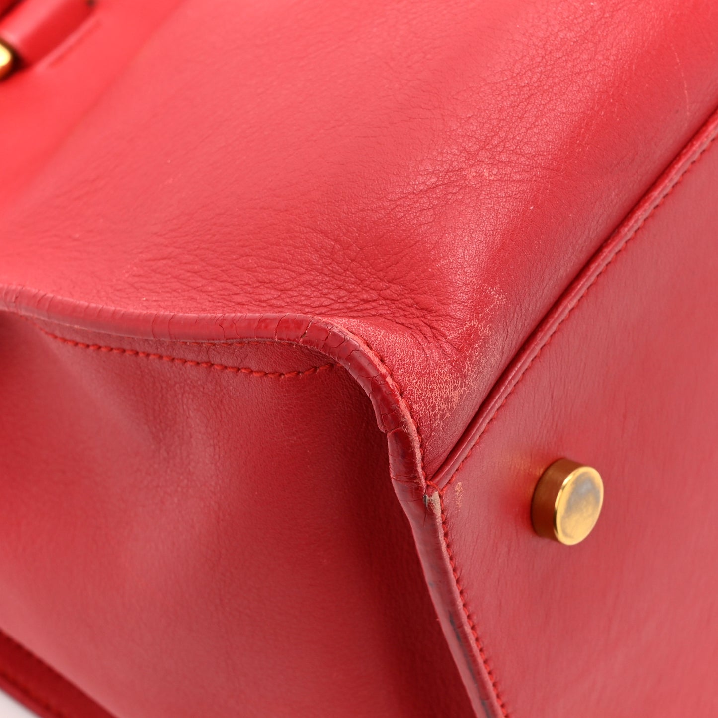 Calfskin Small Monogram Cabas Lipstick Red