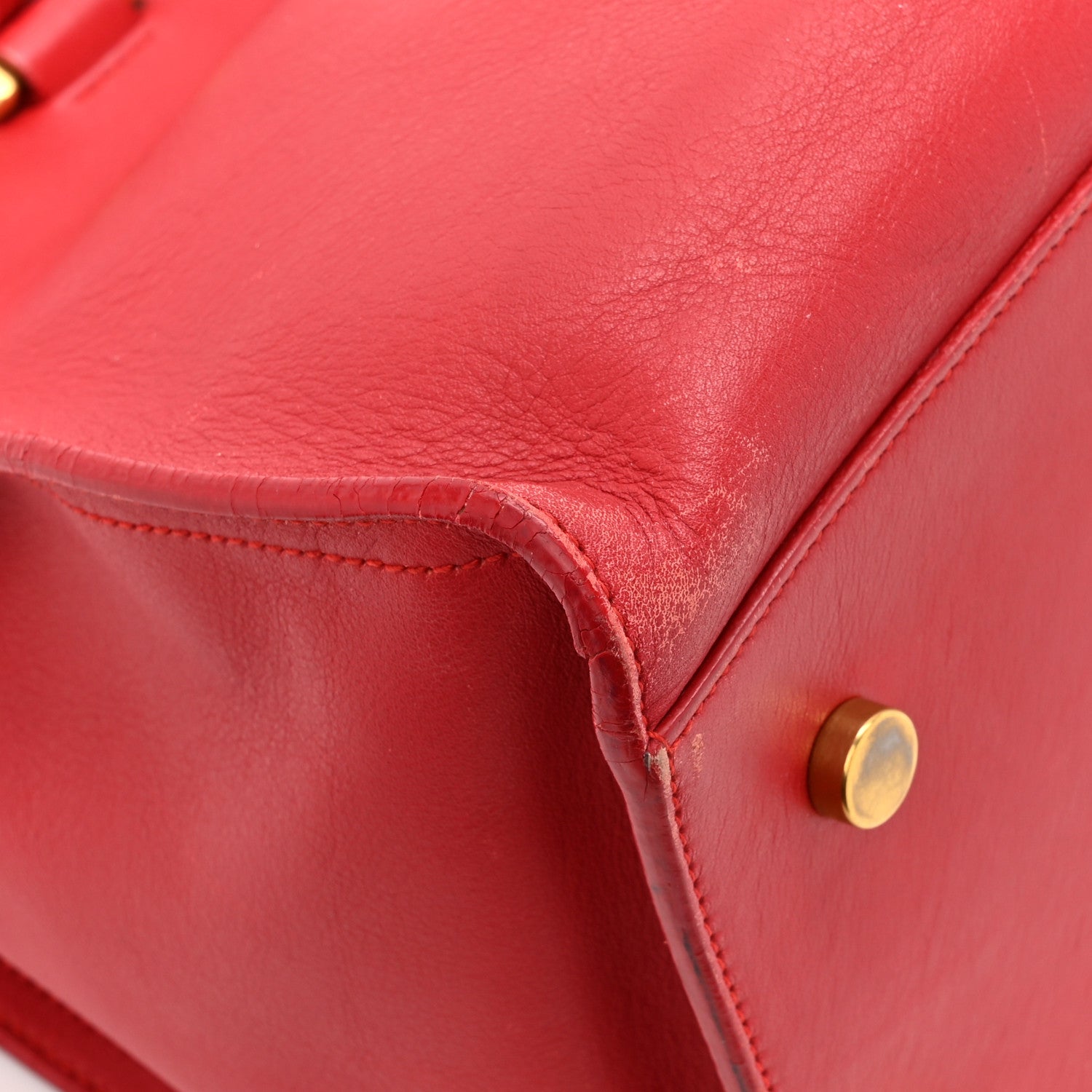 Saint Laurent Calfskin Small Monogram Cabas Lipstick Red 22 of 25
