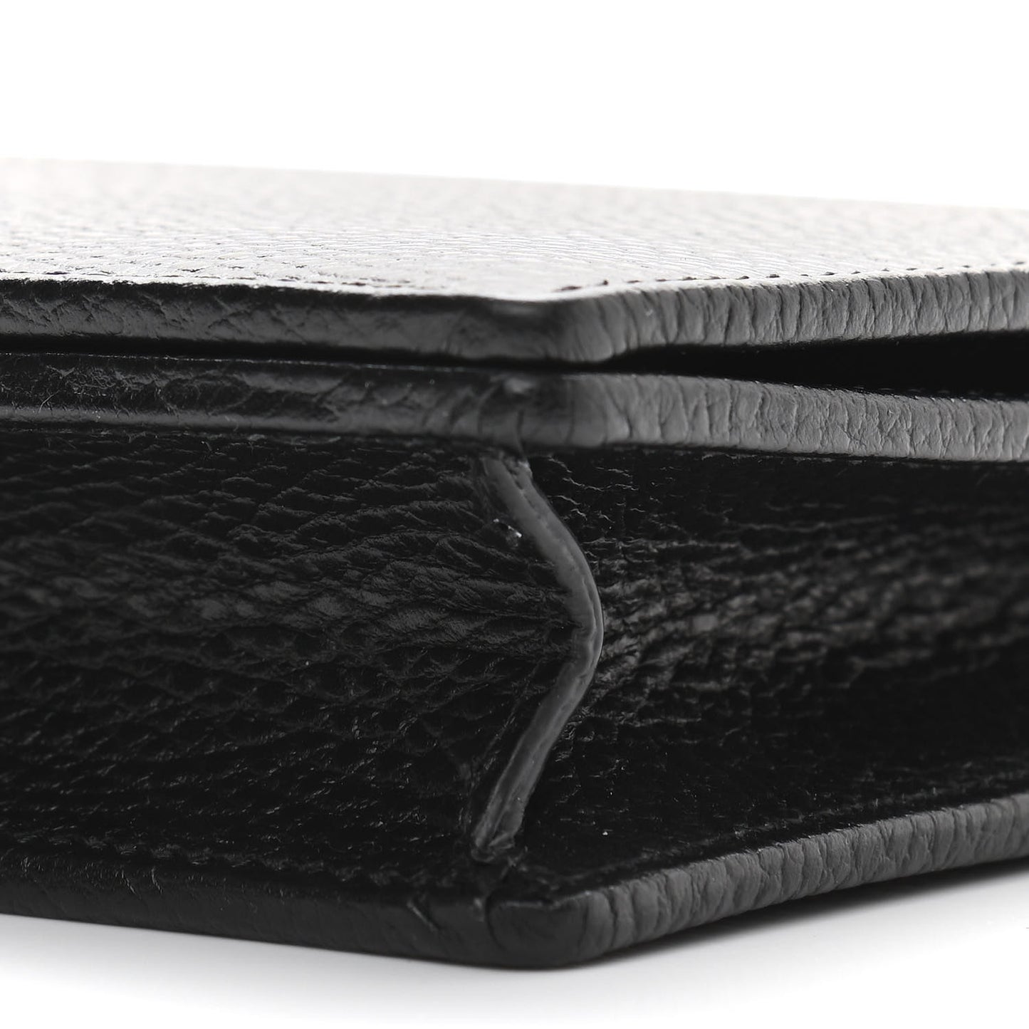 Calfskin Mini GG Marmont Chain Wallet Black