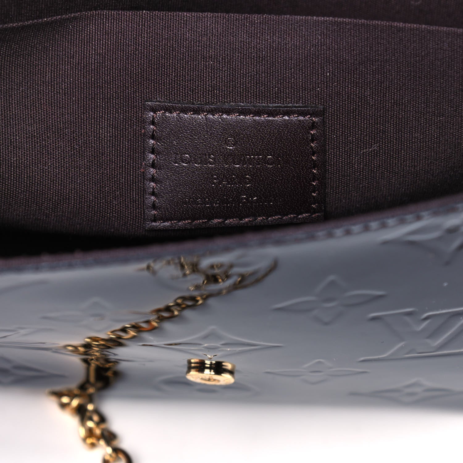 Louis Vuitton Vernis Pochette Felicie Chain Wallet Amarante 8 of 12