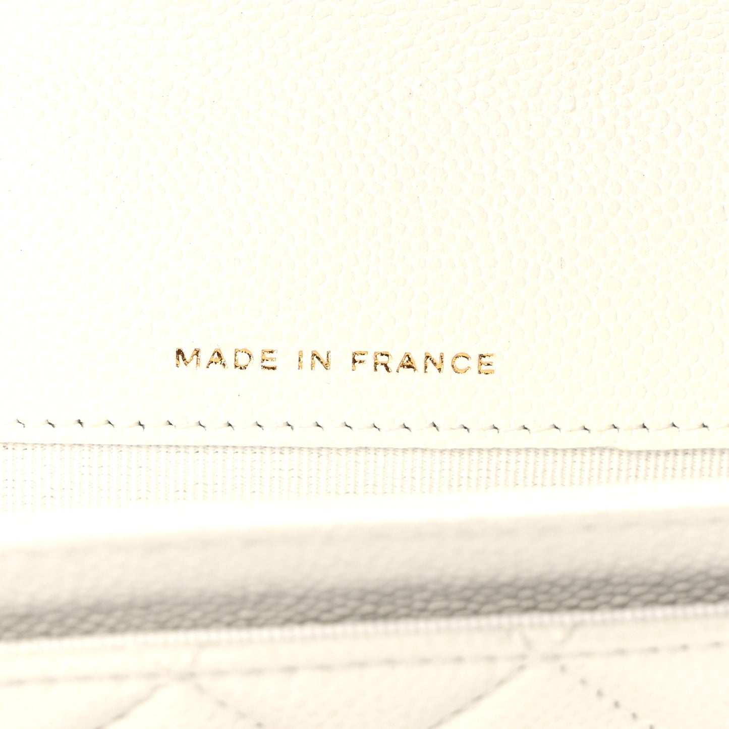 Caviar Quilted Flap Card Holder Wallet White