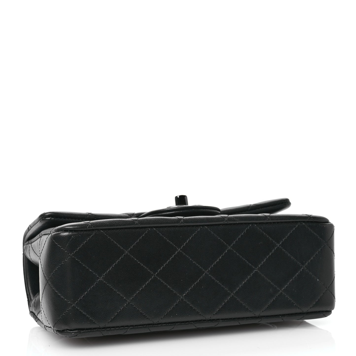 Lambskin Quilted Mini Top Handle Rectangular Flap So Black