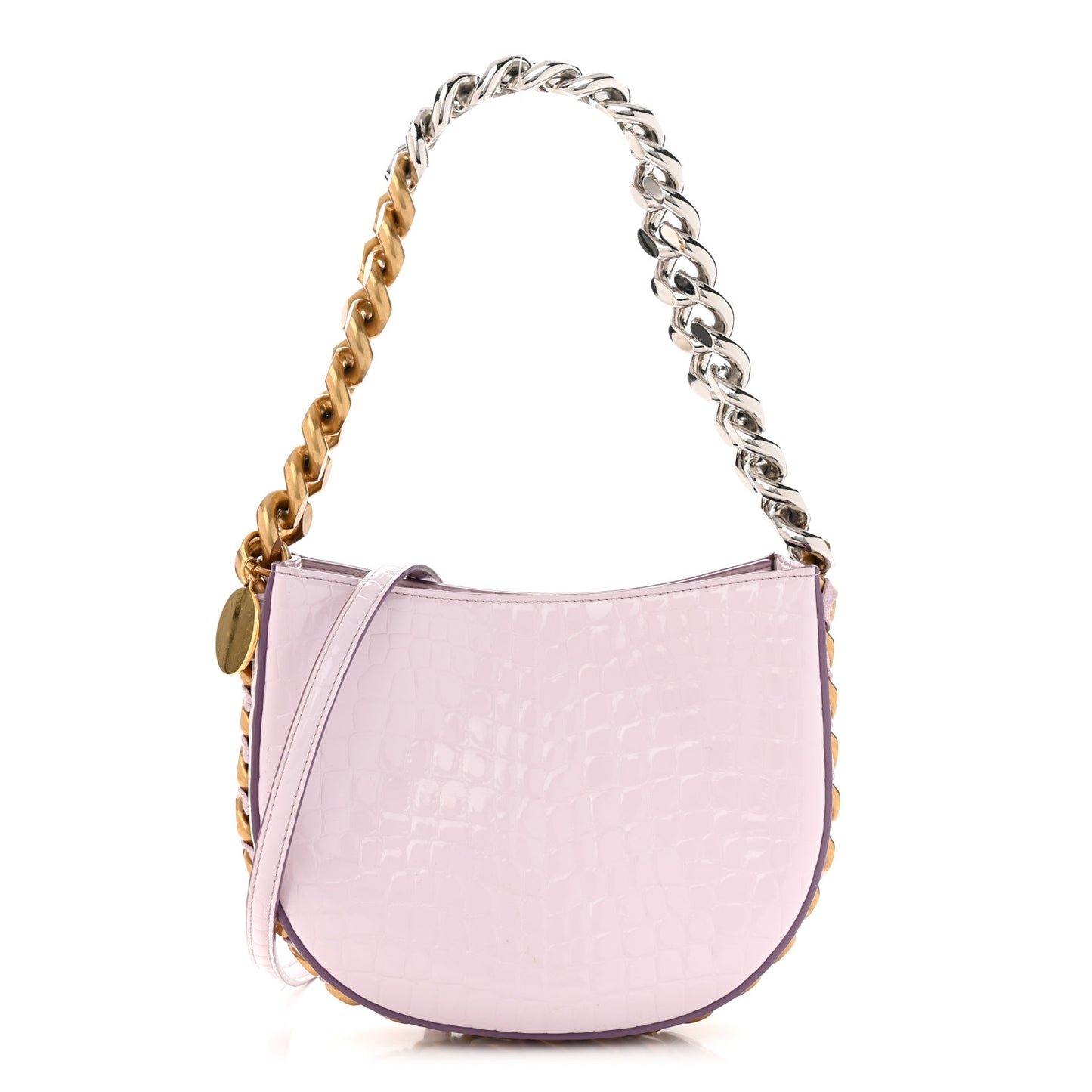 Eco Alter Crocodile Embossed Nappa Small Frayme Shoulder Bag Lilac