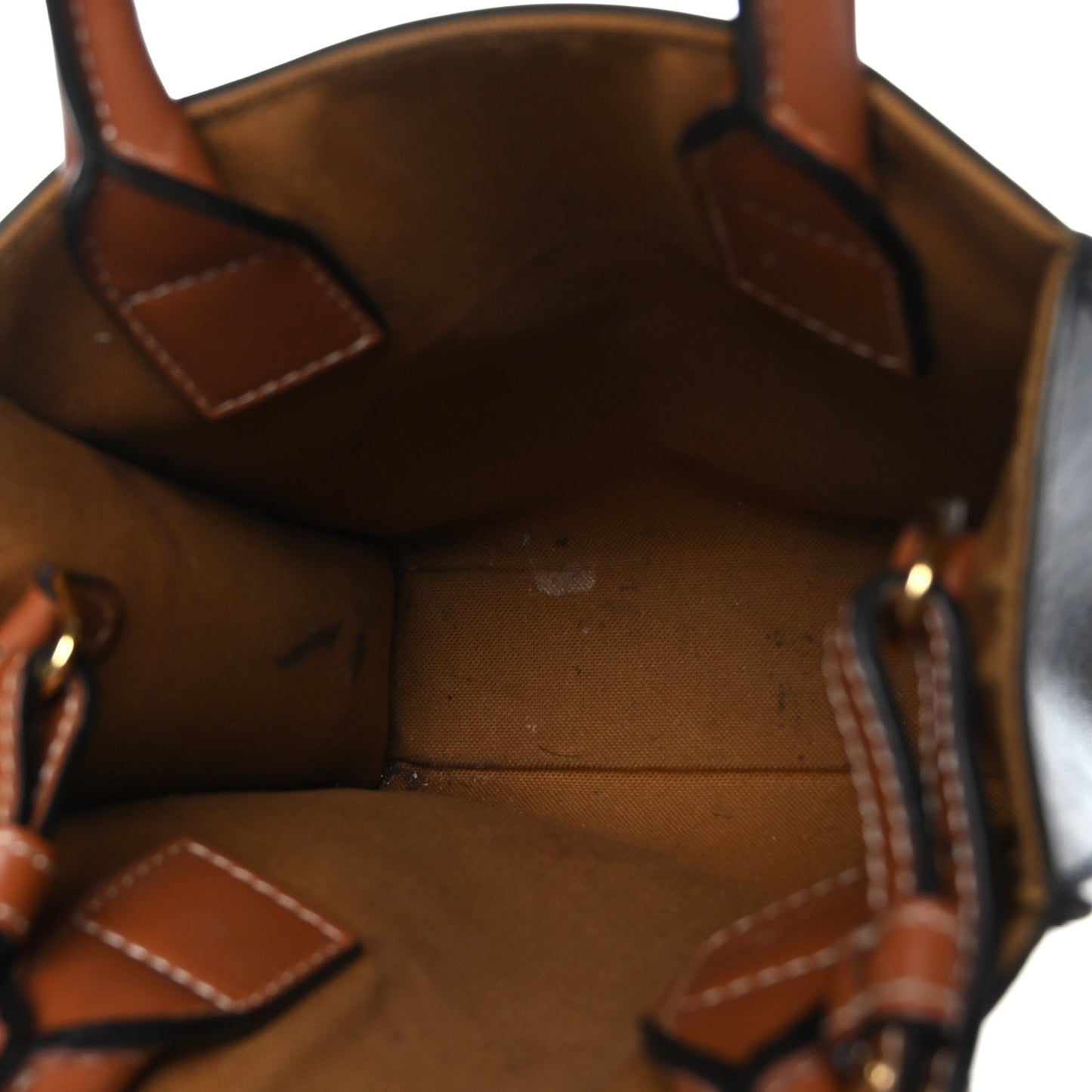 Triomphe Canvas Calfskin Mini Vertical Cabas Tan