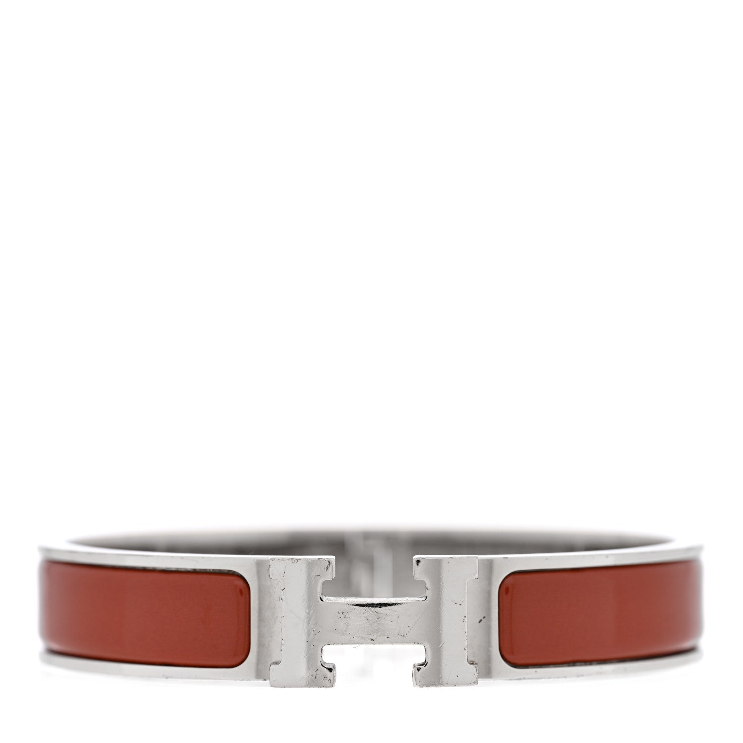 Hermes Enamel Narrow Clic Clac H Bracelet GM Terracotta 1970208