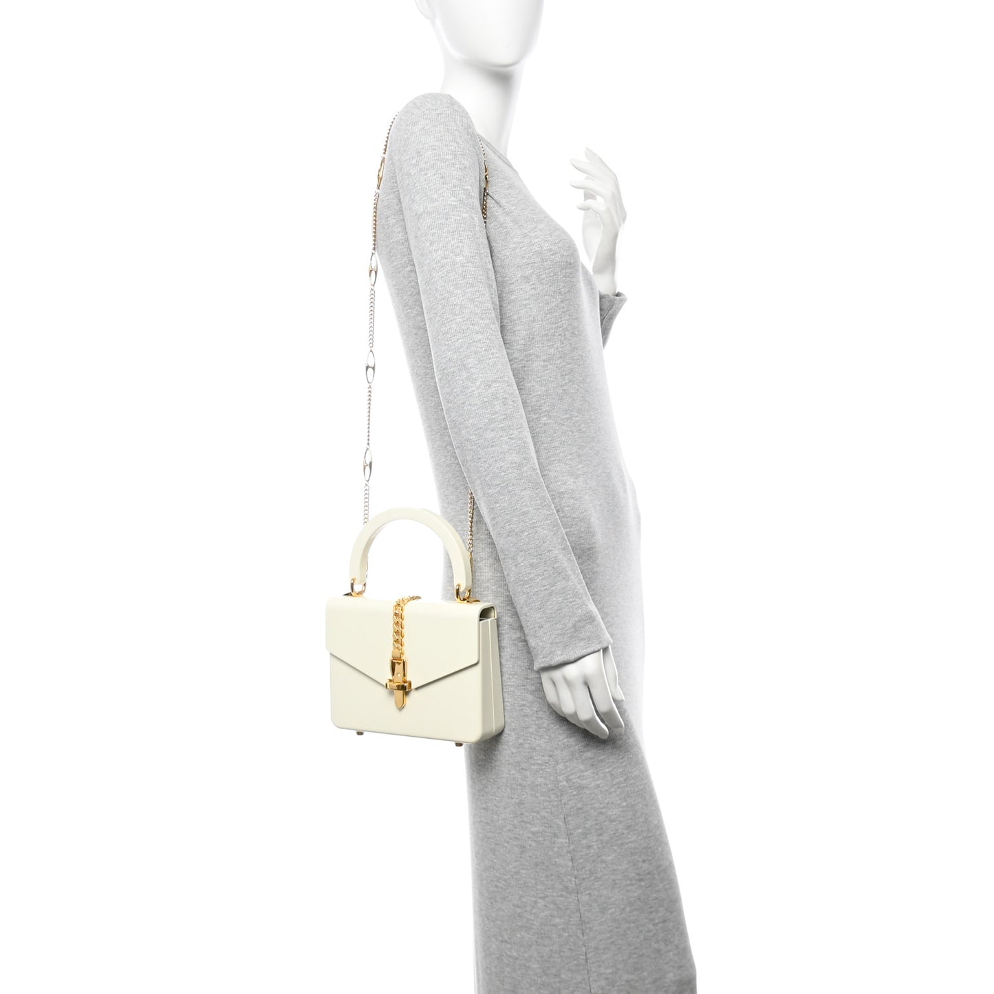 Plexiglass Mini Sylvie 1969 Top Handle Bag Ivory