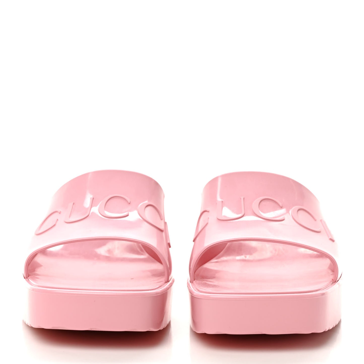 Rubber Gucci Logo Womens Platform 20/60mm Slide Sandals 35 Wild Rose