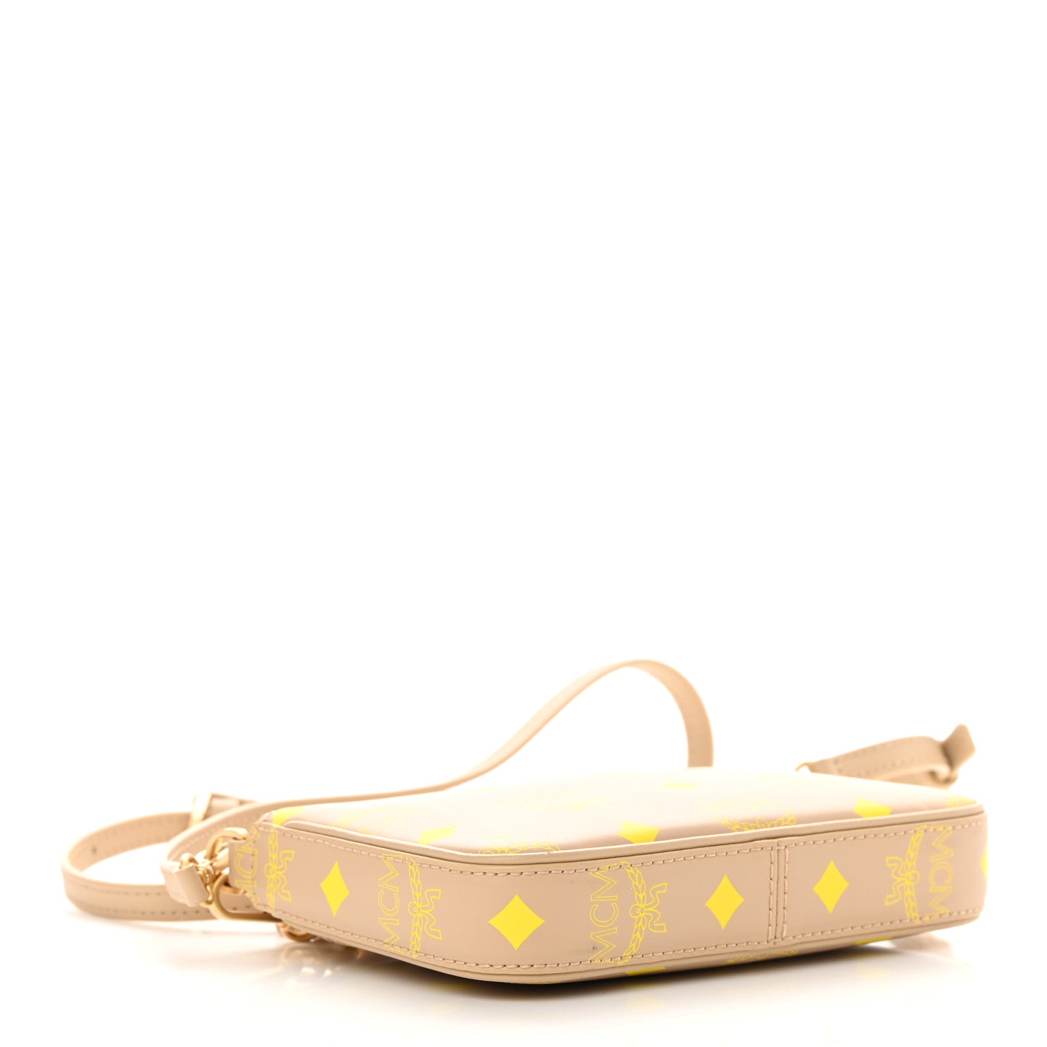 MCM Calfskin Color Splash Mini Pouch on Chain Croissant 4 of 12