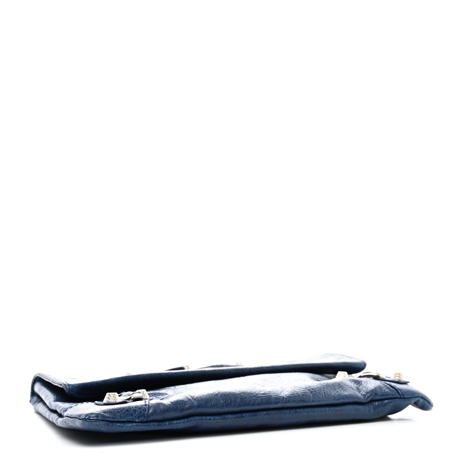 Balenciaga Agneau Giant 12 Silver Hardware Envelope Clutch Bleu Mineral 4 of 7