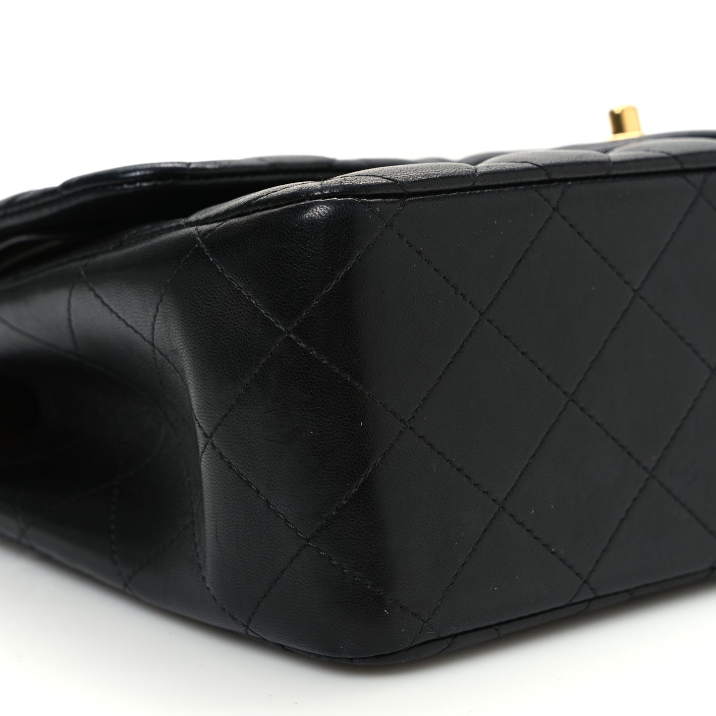 Lambskin Quilted Jumbo Double Flap Black