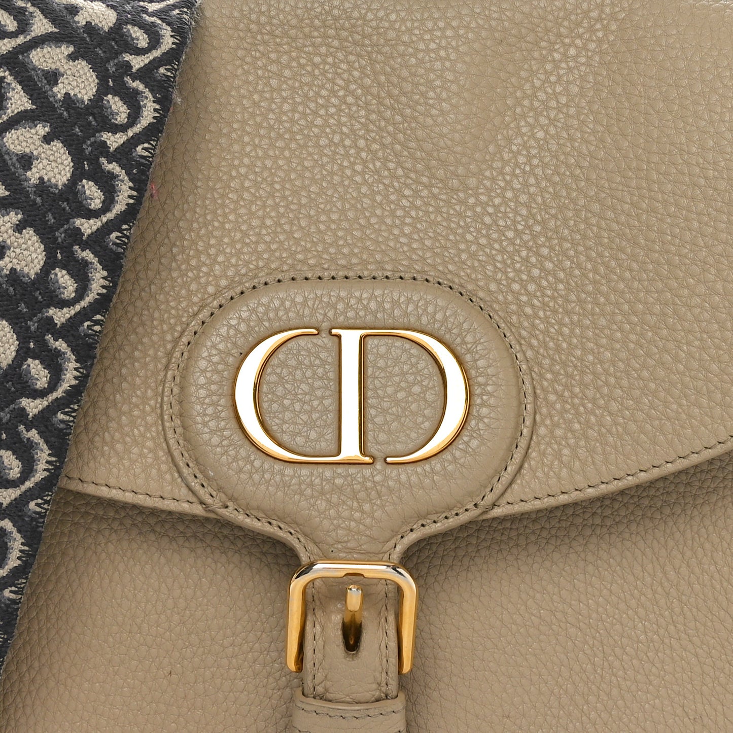 Grained Calfskin Large Bobby Flap Beige