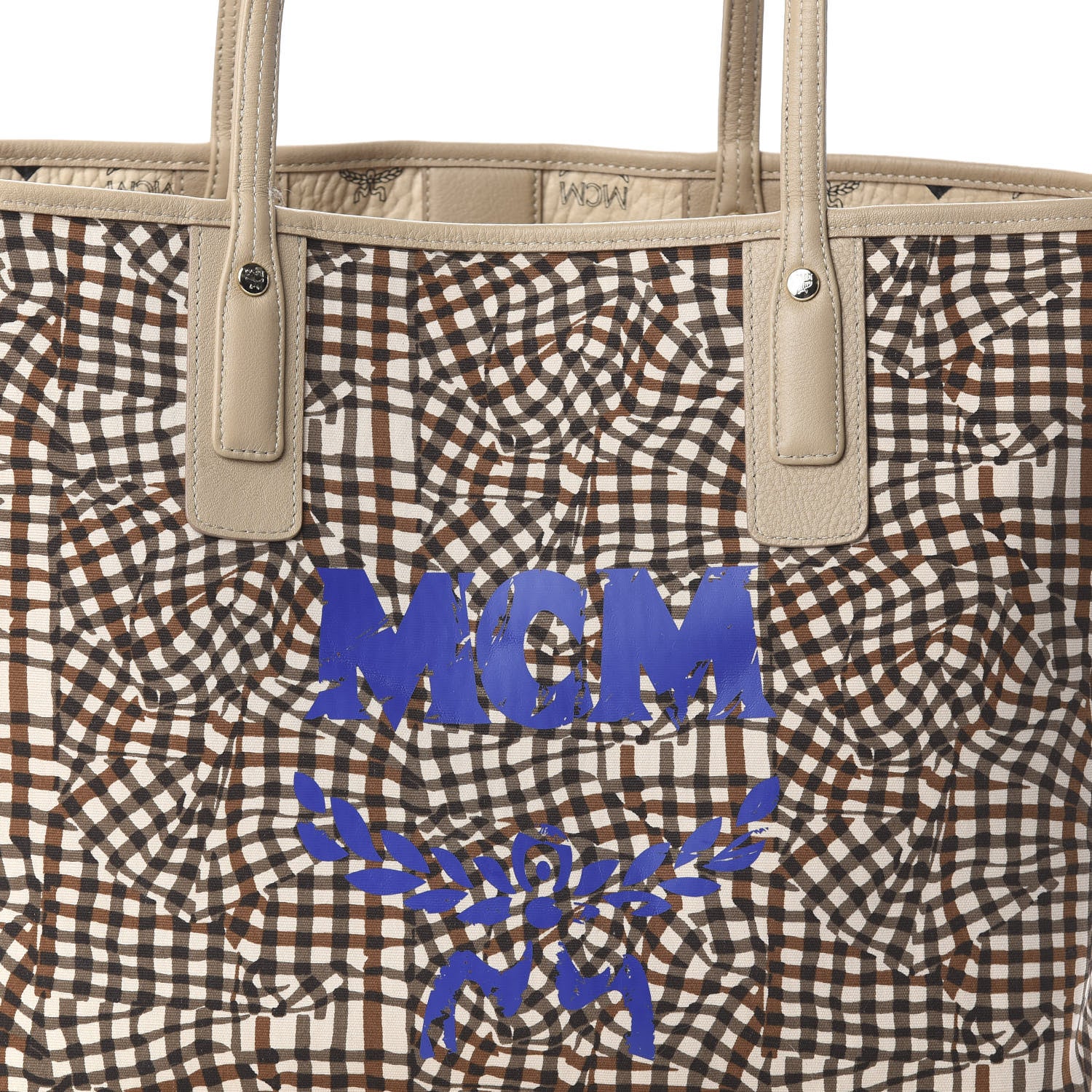 MCM Visetos Medium Liz Reversible Shopper Tote Beige 11 of 13