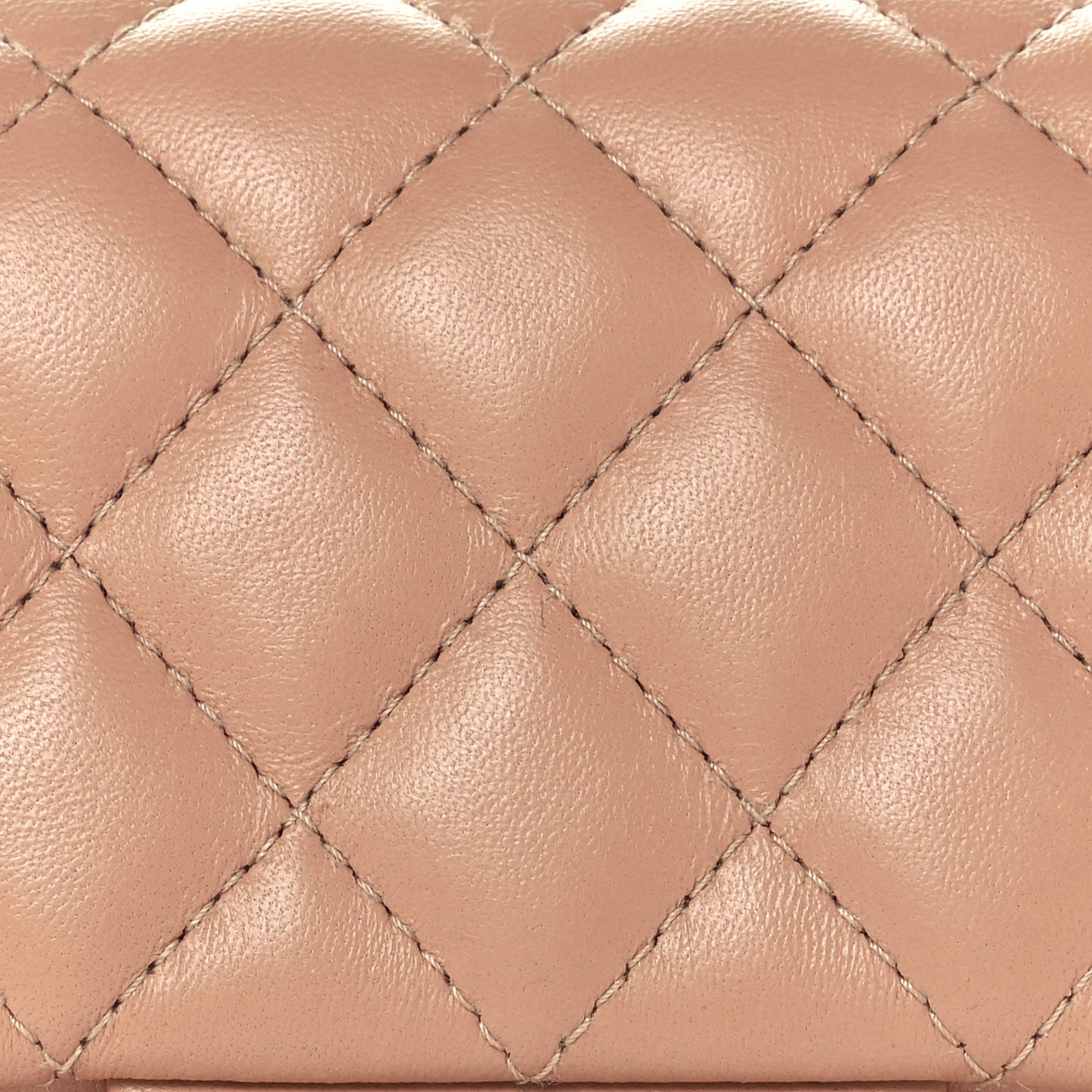 Lambskin Quilted Mini Square Flap Beige