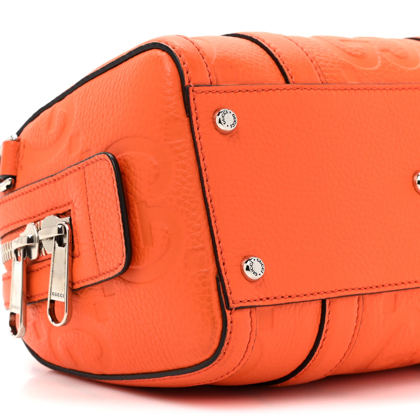 Piuma Calfskin Jumbo GG Embossed Mini Duffle Bag Good Orange
