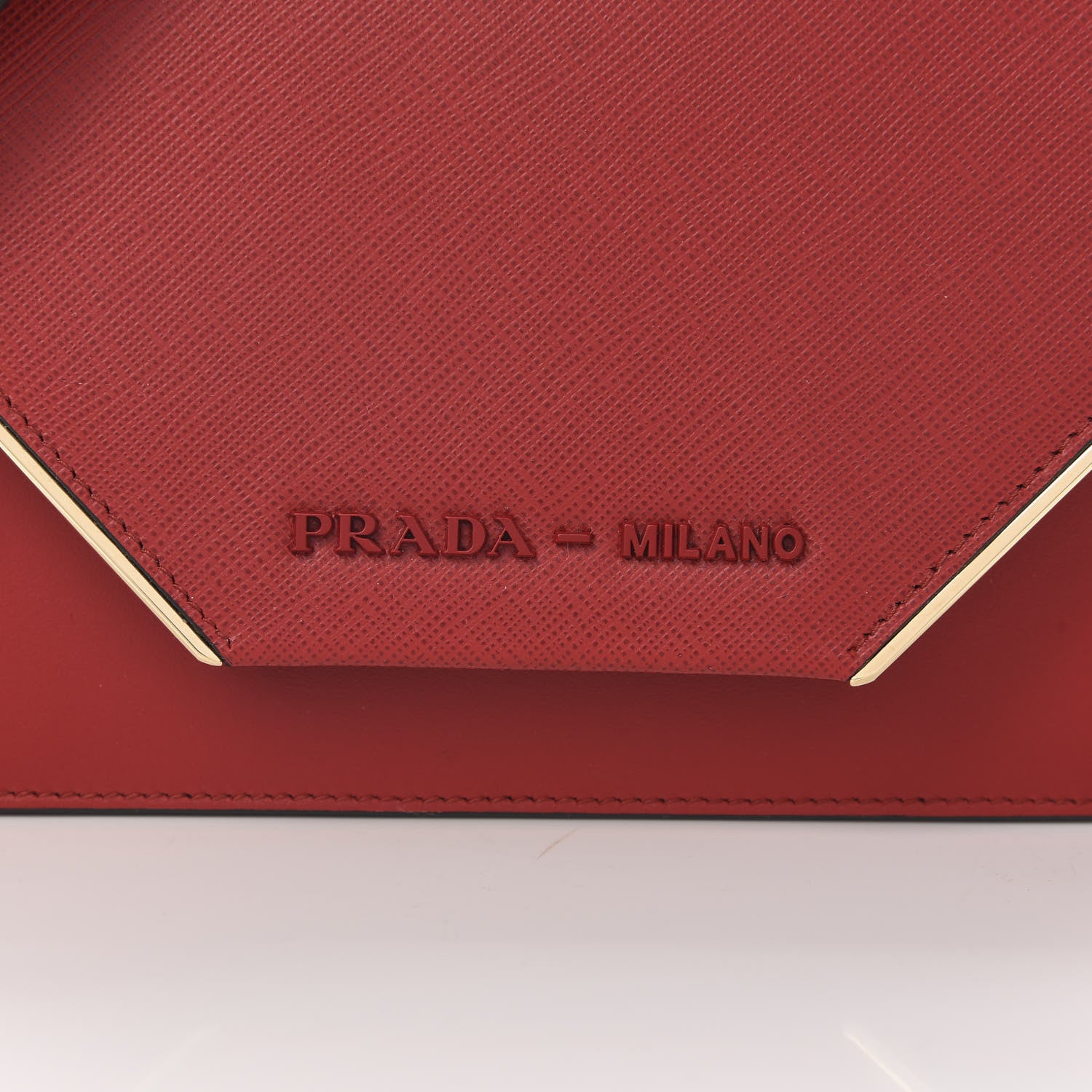 Prada Saffiano Monochrome Chain Flap Fuoco 9 of 9