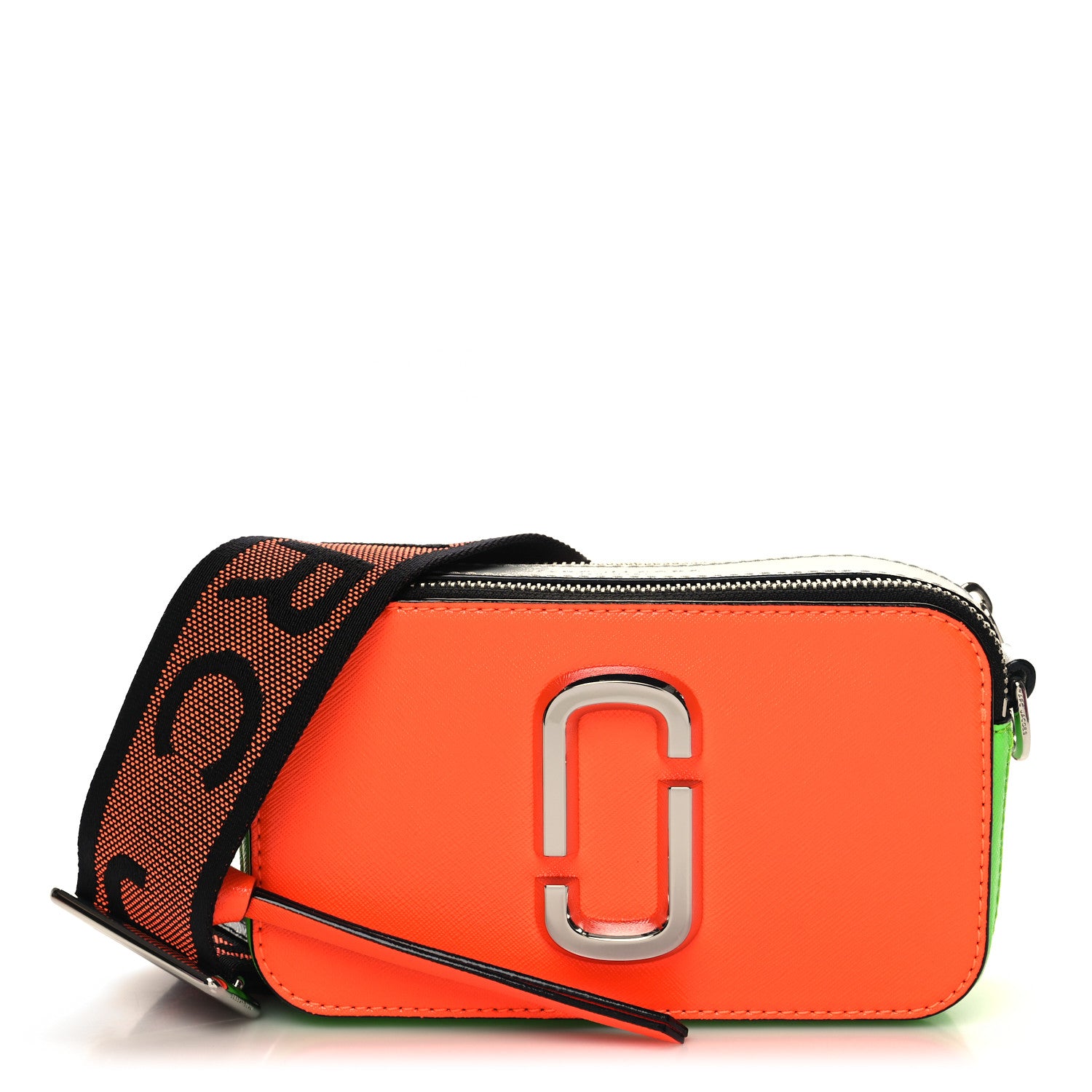 Marc Jacobs Saffiano Small Fluoro Snapshot Camera Bag Neon Orange