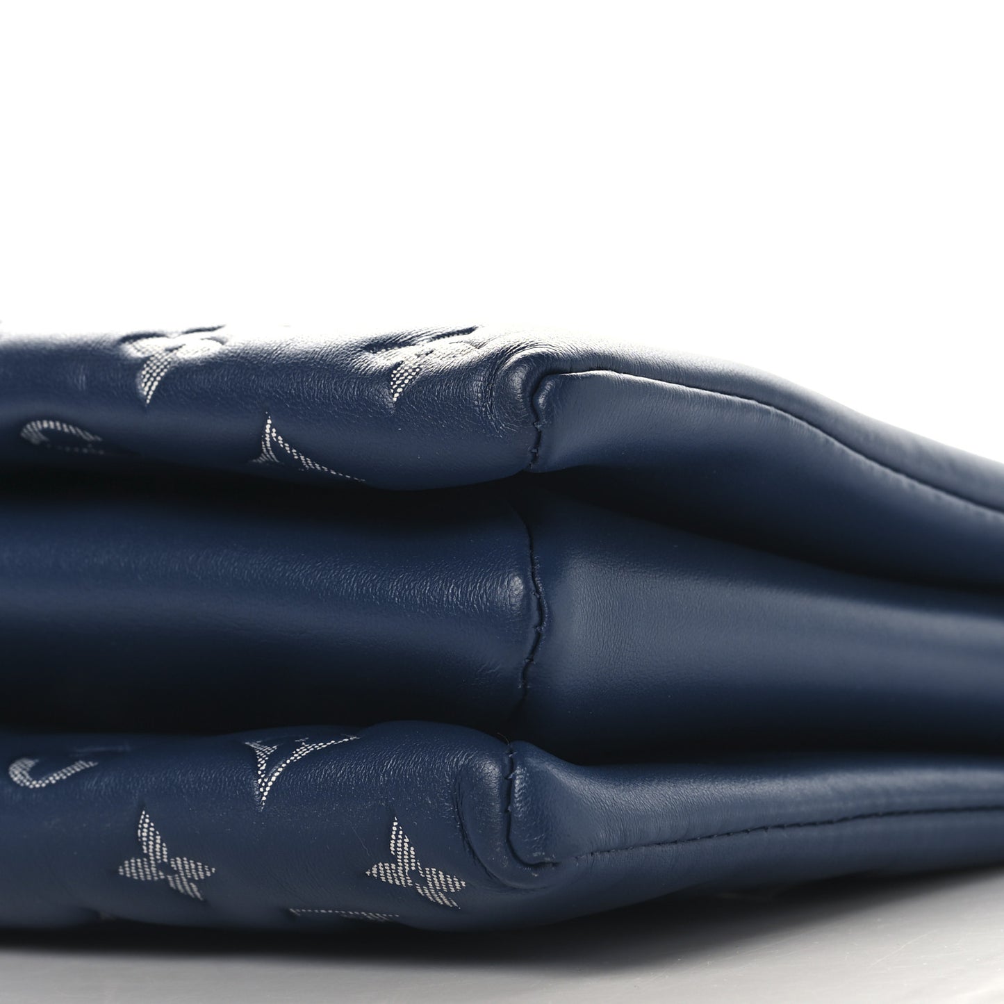 Lambskin Embossed Monogram Coussin PM Denim Blue