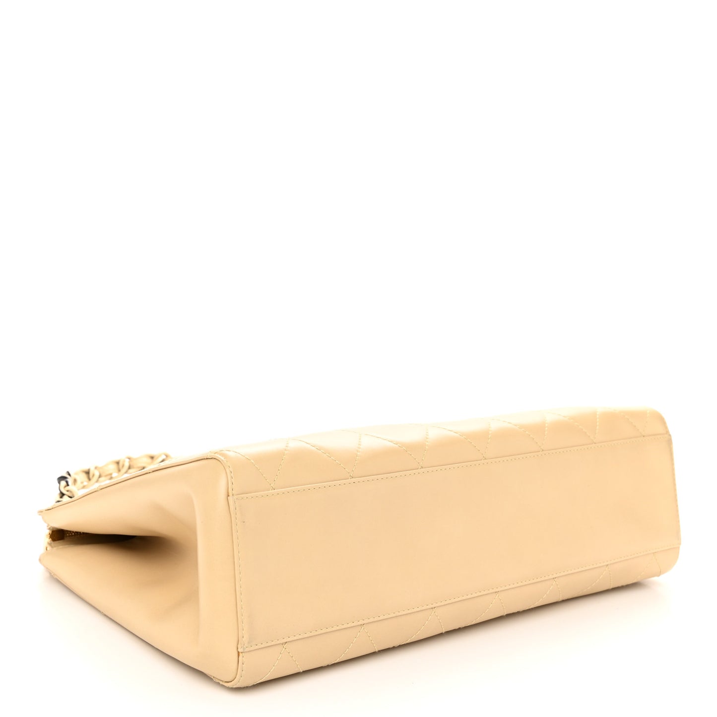 Lambskin Quilted CC Shoulder Bag Beige
