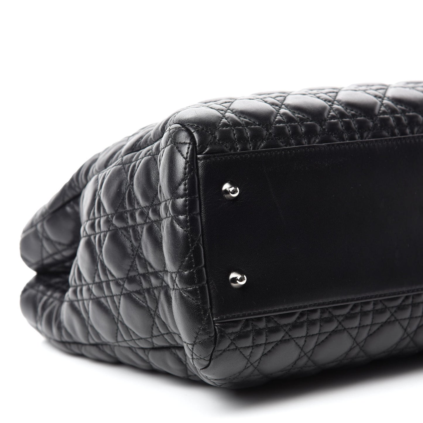 Lambskin Cannage Large Dior Soft Shopping Tote Black