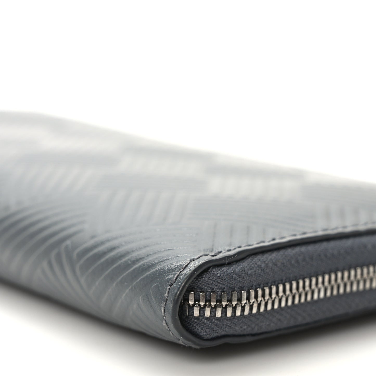 Nappa Intrecciato Embossed Zip Around Wallet Thunder