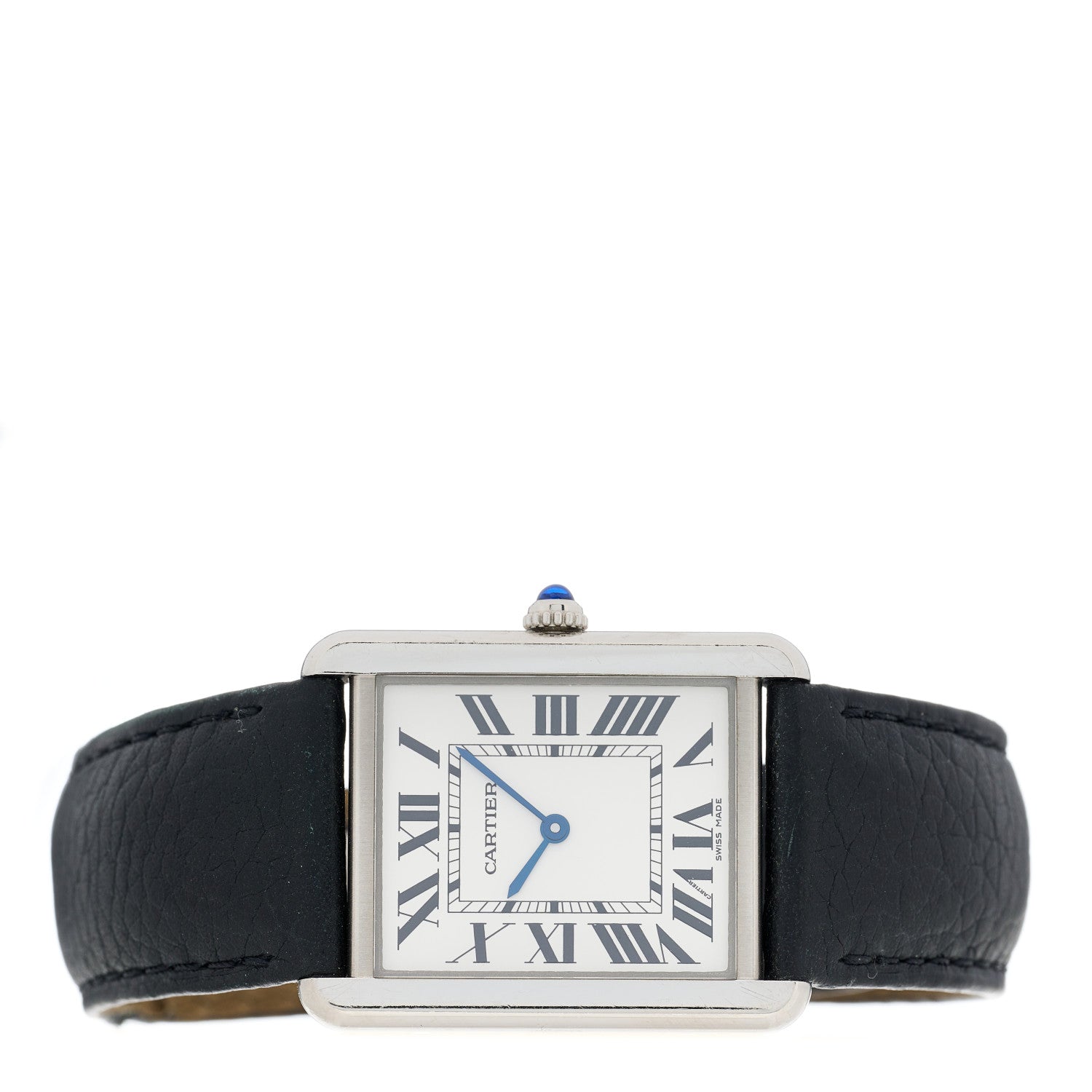 Cartier Stainless Steel Calfskin 27mm Tank Solo Quartz Watch 2 of 5