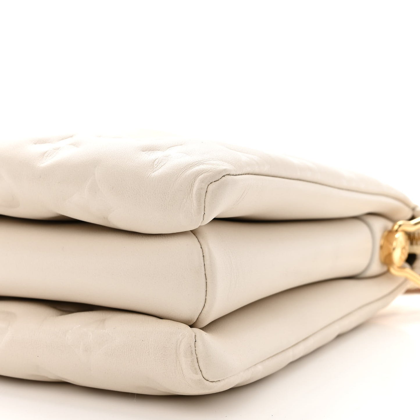 Lambskin Embossed Monogram Coussin PM Beige Cream