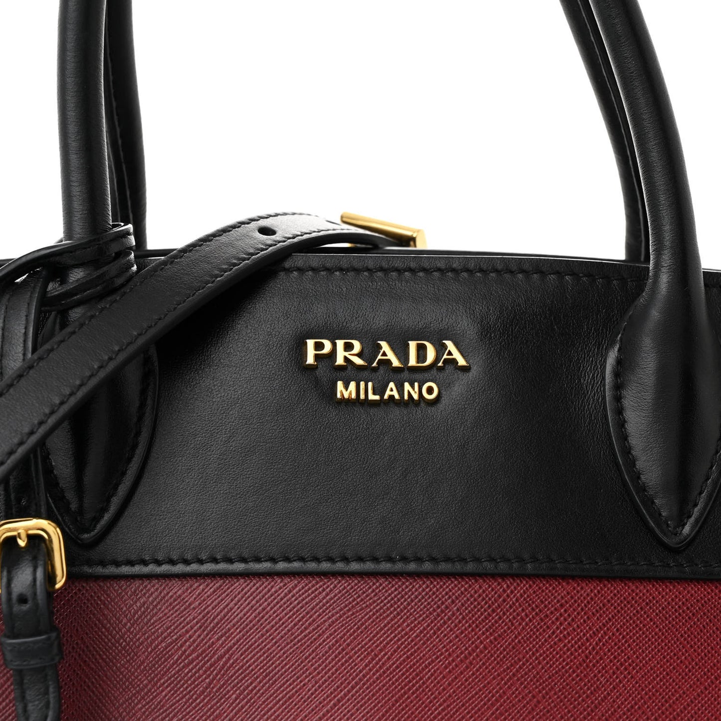Saffiano City Calfskin Small Esplanade Tote Fuoco Black