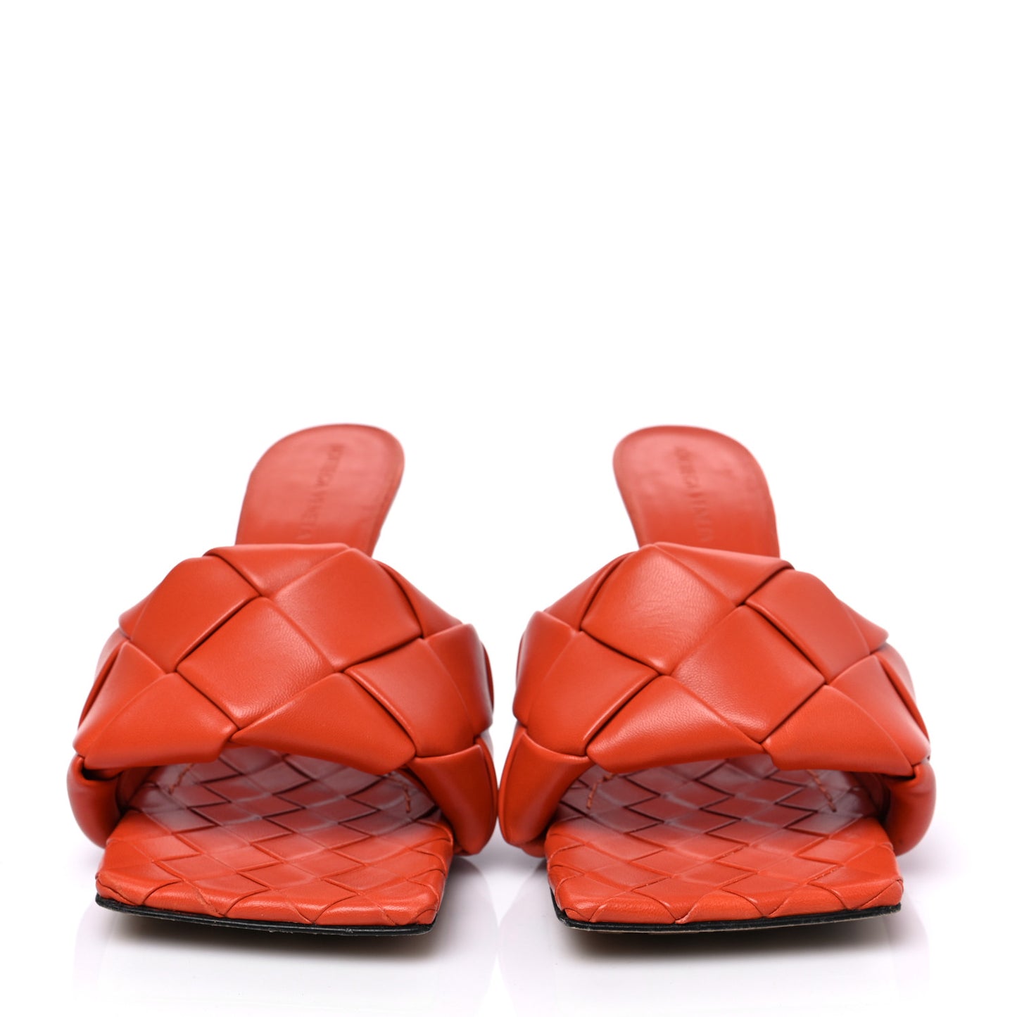 Nappa Maxi Intrecciato Lido Mule Sandals 39 Paprika