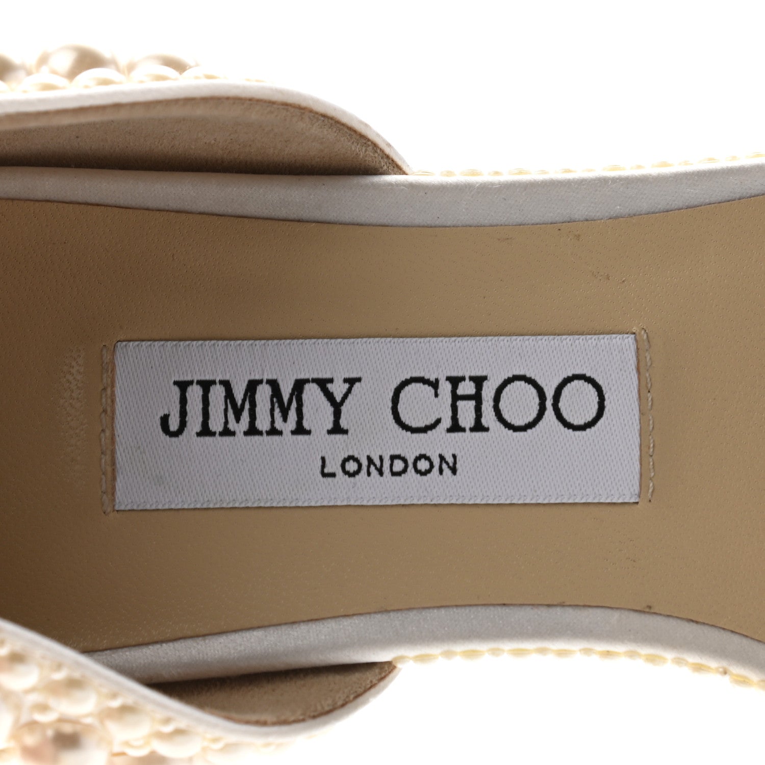 Jimmy Choo Pearl Satin Sabine Flats 39 White 7 of 8