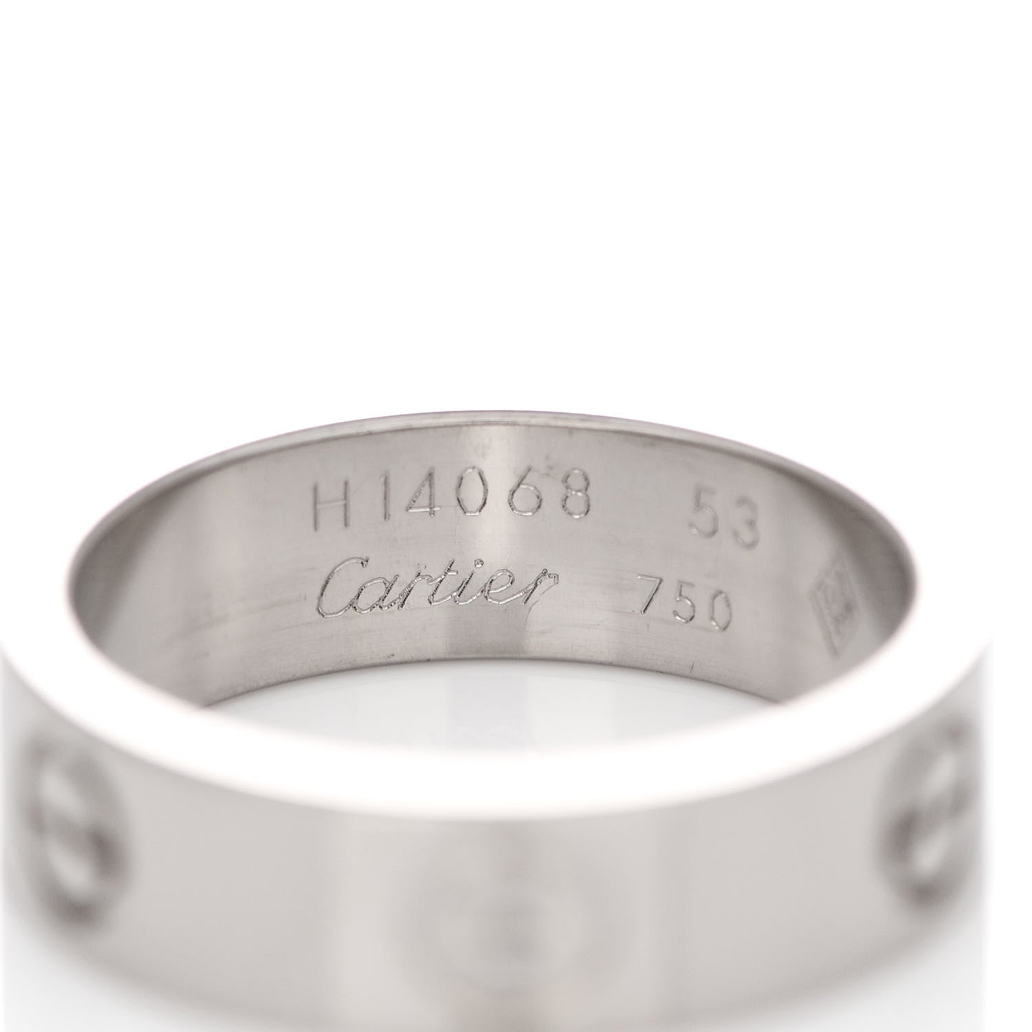 Cartier 18K White Gold 5.5mm LOVE Ring 53 6.25 4 of 5