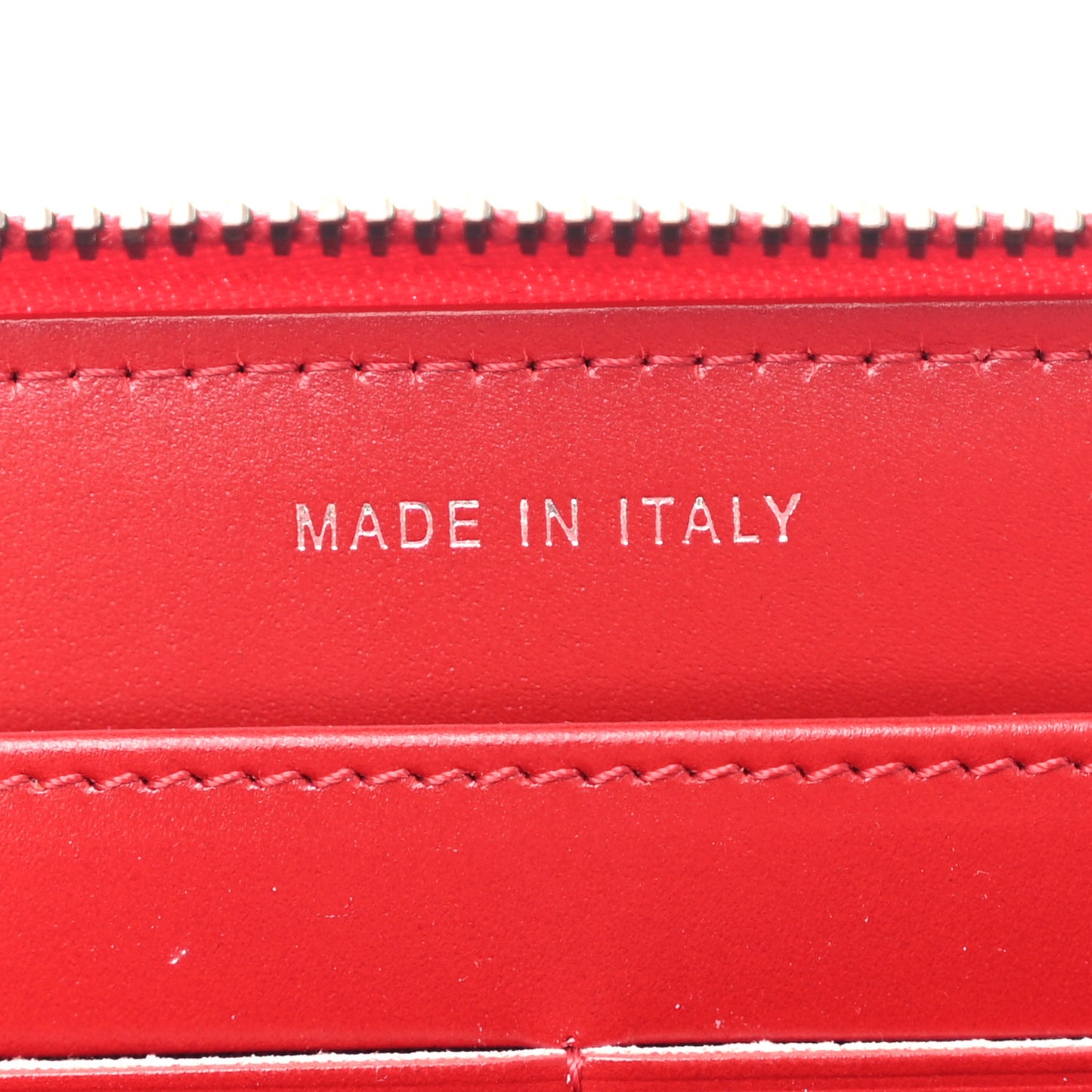 Glazed Calfskin Quilted Small Coco Boy Zip Around Wallet Red