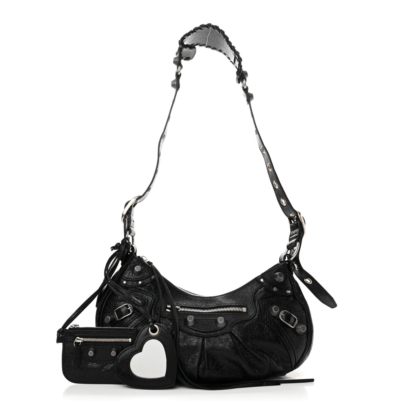 Agneau Arena Small Le Cagole Shoulder Bag Black