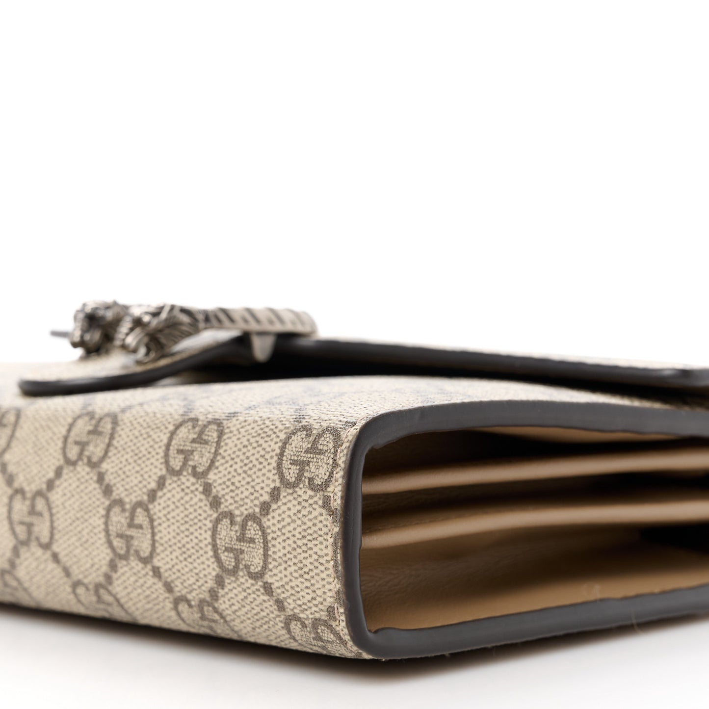 GG Supreme Monogram Mini Dionysus Chain Wallet Beige Taupe
