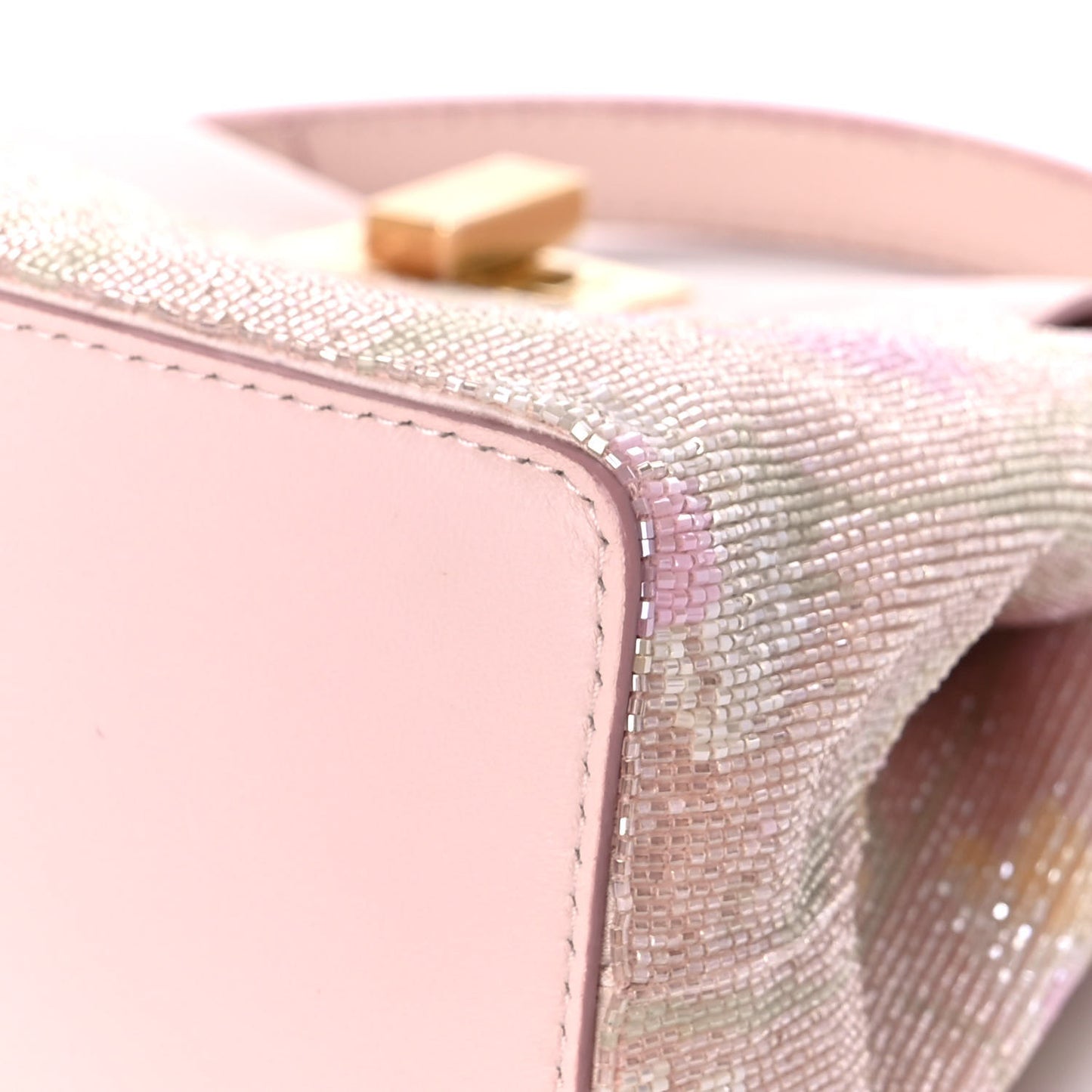 Glass Bead Embroidered XS Peekaboo Iconic Satchel Rosa Multicolor