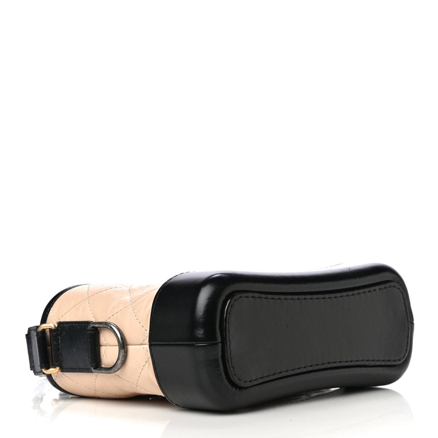 Aged Calfskin Quilted Small Gabrielle Hobo Beige Black