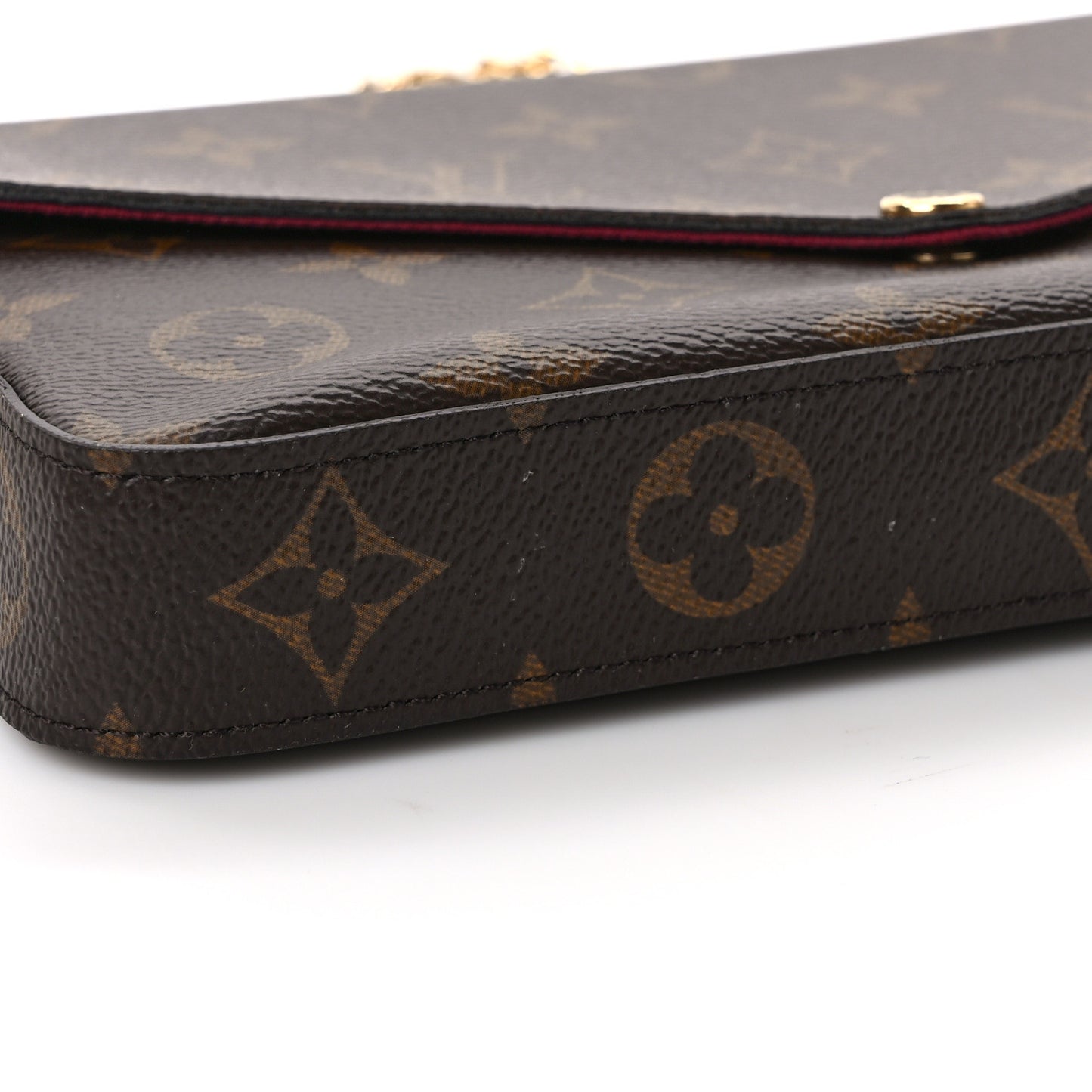 Monogram Pochette Felicie Chain Wallet Fuchsia