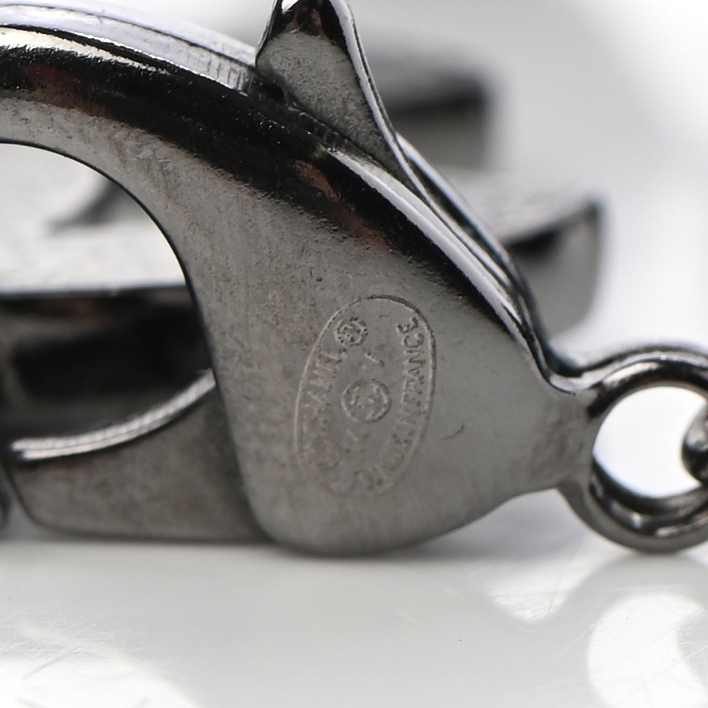 Ruthenium Pearl Beaded CC Bracelet Black