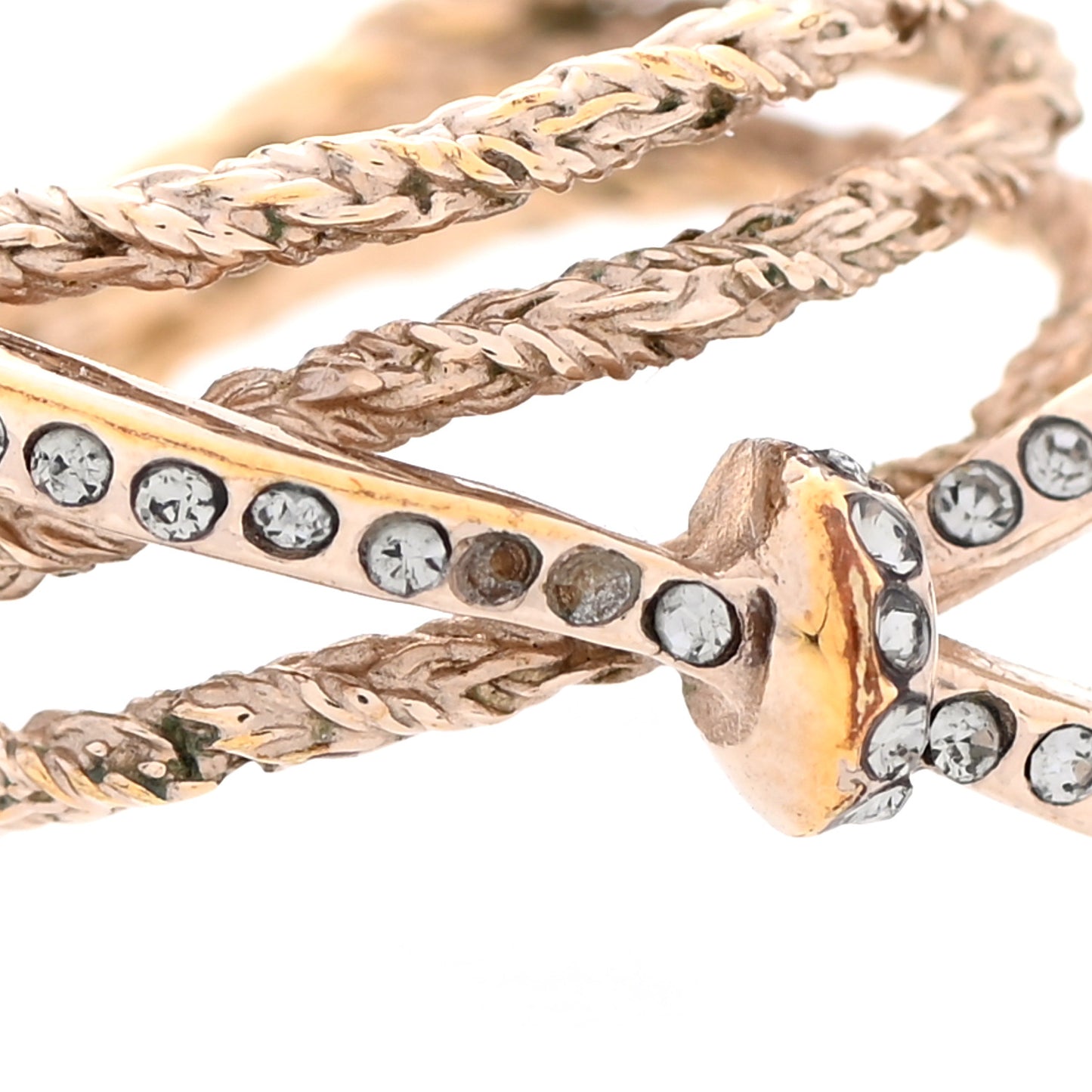Metal Crystal Ring M Gold