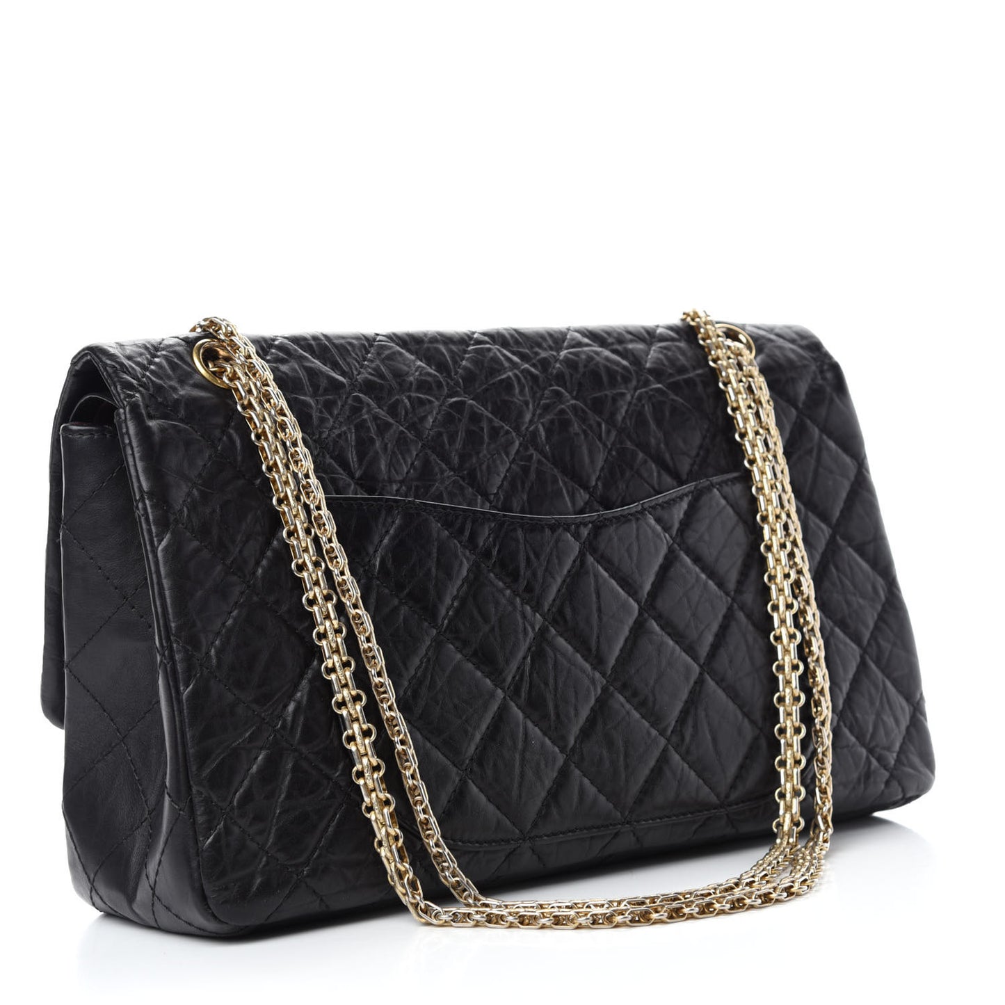 Aged Calfskin Quilted 2.55 Reissue 227 Flap Black