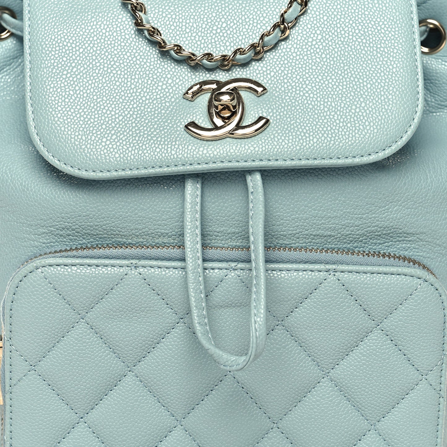 Caviar Quilted Business Affinity Backpack Light Blue