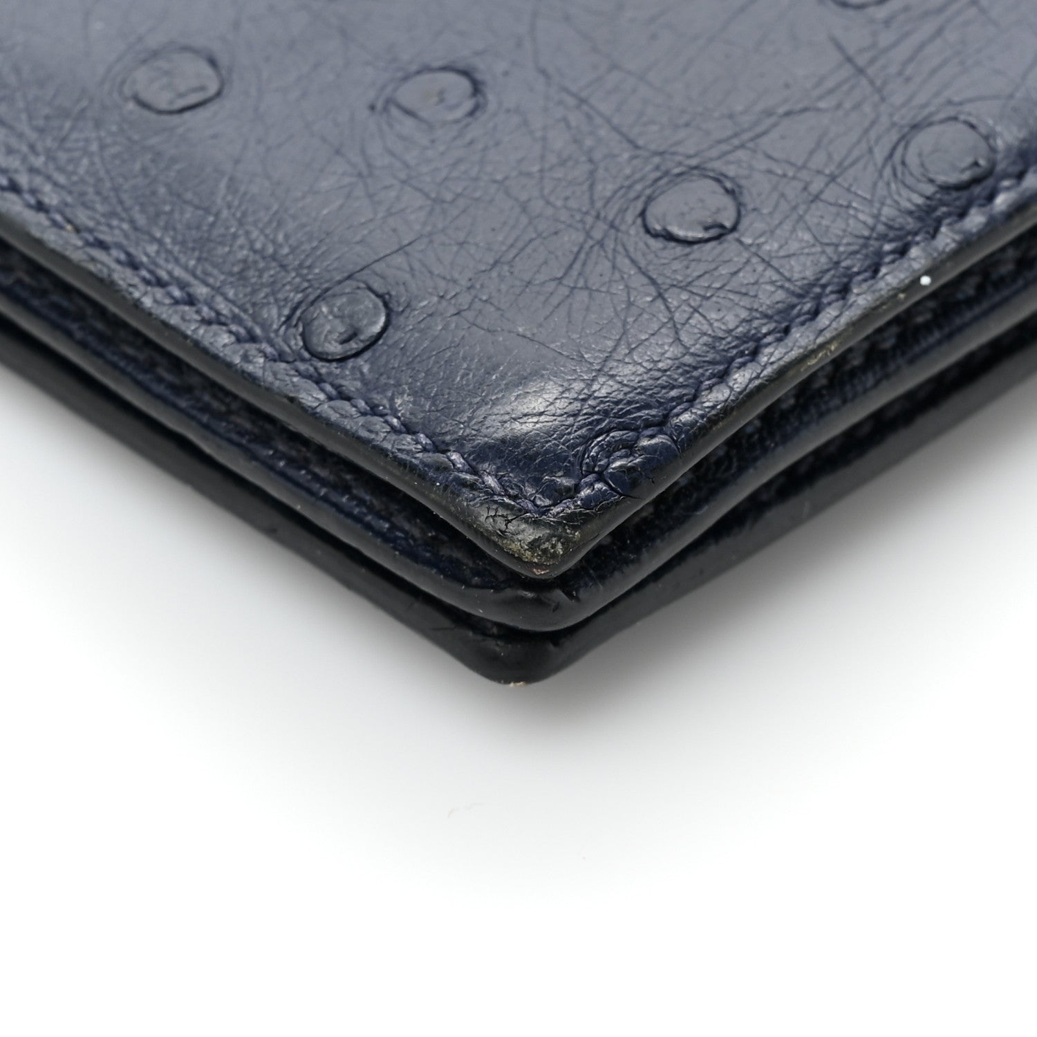 Hermes Ostrich Bearn Wallet Bleu Iris 14 of 17