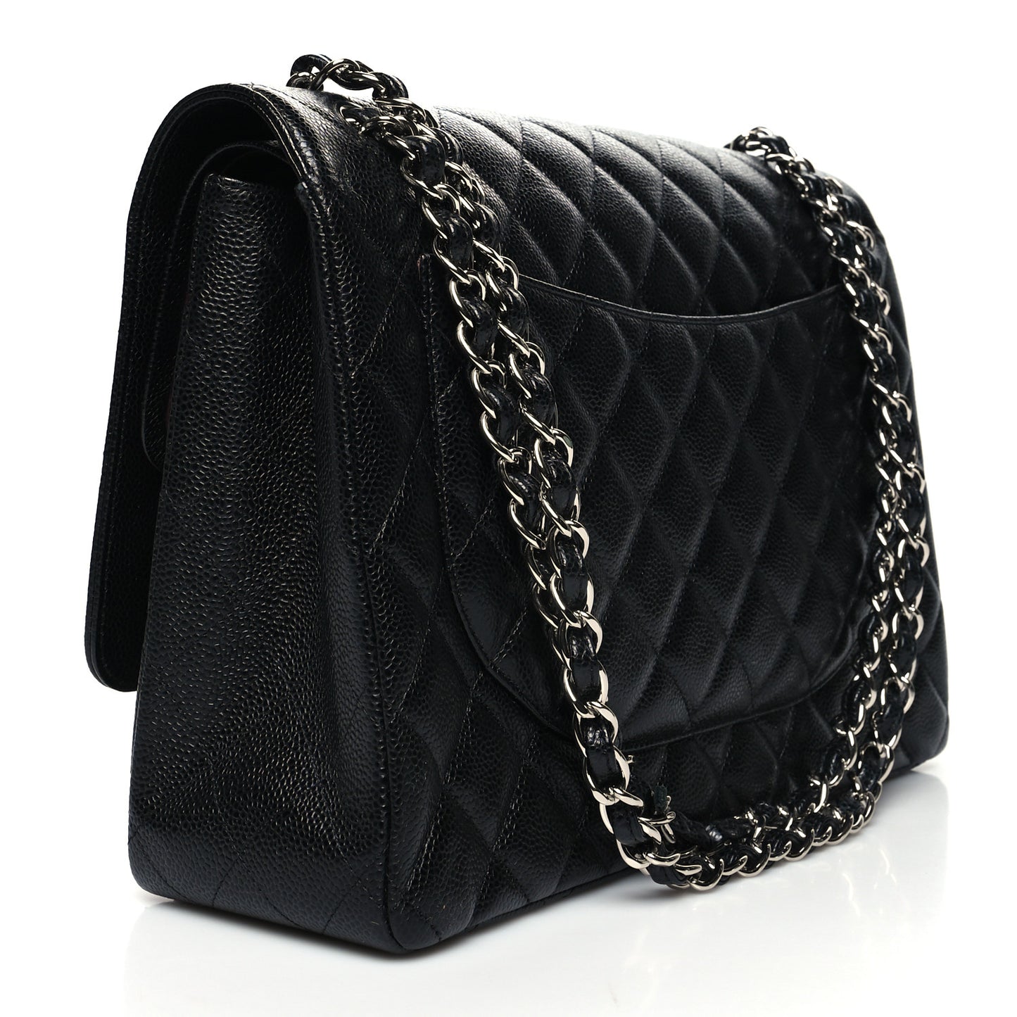 Caviar Quilted Maxi Double Flap Black