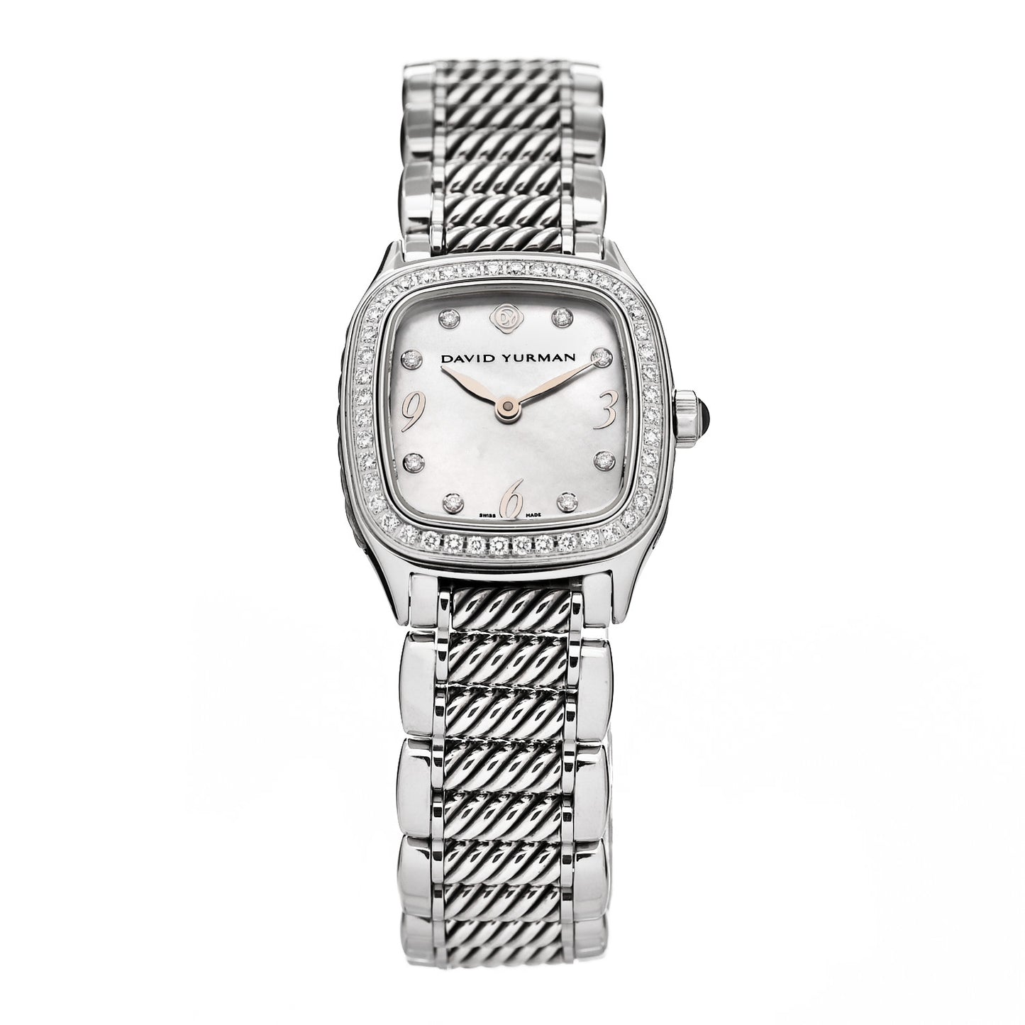 Stainless Steel Diamond Bezel Mother of Pearl 25mm Thoroughbred Quartz Watch