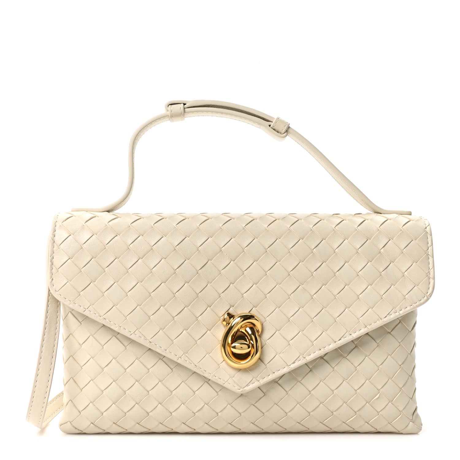 Bottega Veneta Nappa Intrecciato Knot Lock Top Handle Crossbody