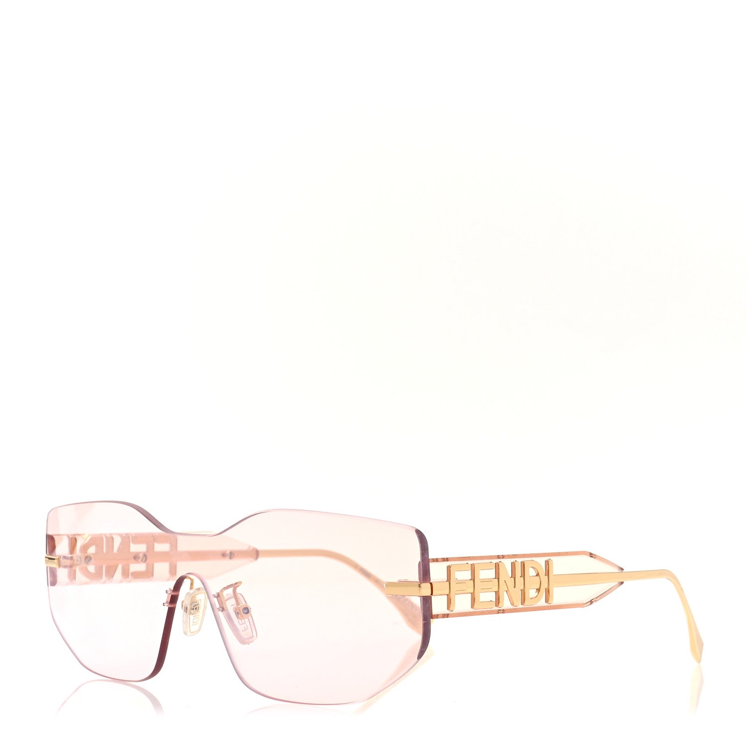 Fendi Metal Fendigraphy Shield Sunglasses FE 40066/U Pink Gold