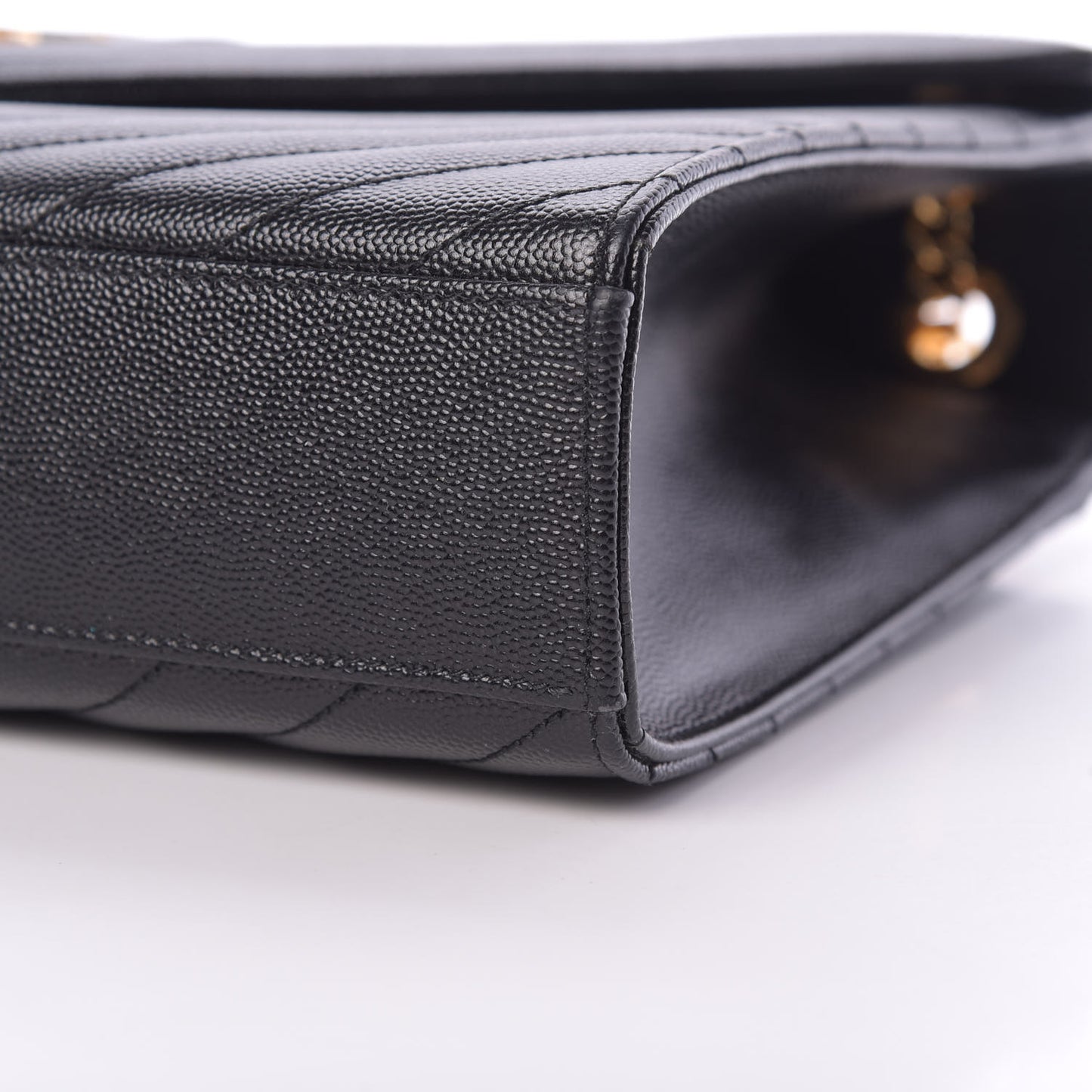 Grain De Poudre Matelasse Chevron Large Monogram Satchel Black